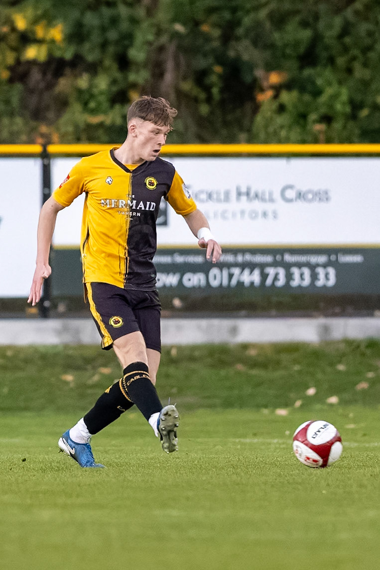Prescot, ENGLAND -  during the NPL Premier Division match between Prescot Cables and  Hebburn Town  at The Auto Safety Centre StadiumCanon Canon EOS R5 8000 1/2000 2.8 (Pic by John Middleton)
