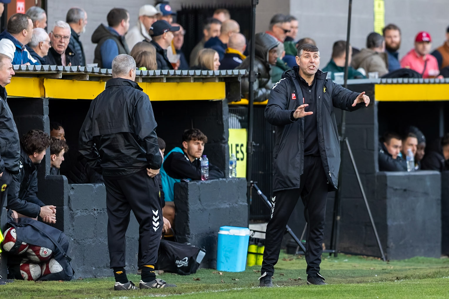 Prescot, ENGLAND -  during the NPL Premier Division match between Prescot Cables and  Hebburn Town  at The Auto Safety Centre StadiumCanon Canon EOS R5 1600 1/2500 2.8 (Pic by John Middleton)