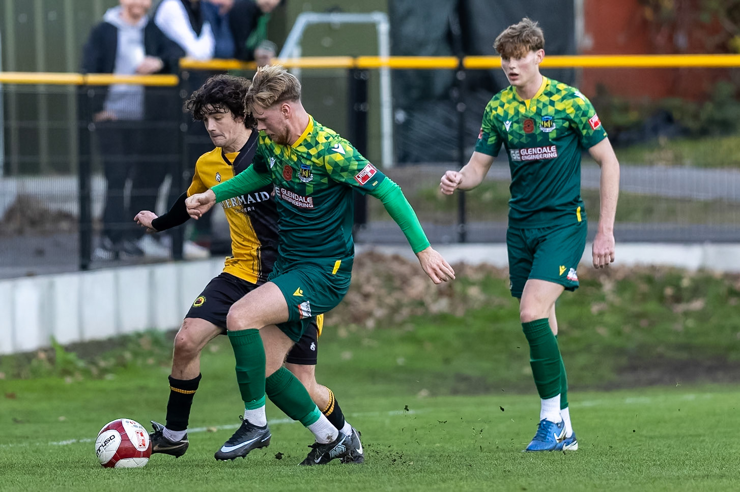 Prescot, ENGLAND -  during the NPL Premier Division match between Prescot Cables and  Hebburn Town  at The Auto Safety Centre StadiumCanon Canon EOS R5 2000 1/2500 2.8 (Pic by John Middleton)