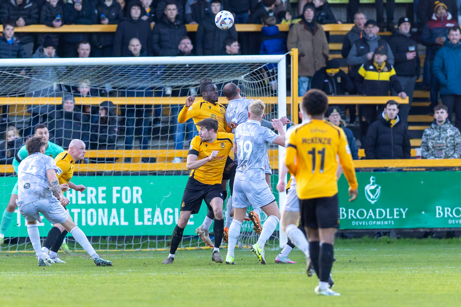 Match action from the Enterprise National League North match between Southport vs Worksop Town at Sefton , 20 December 2025. The match finished Southport 1 Worksop Town 1