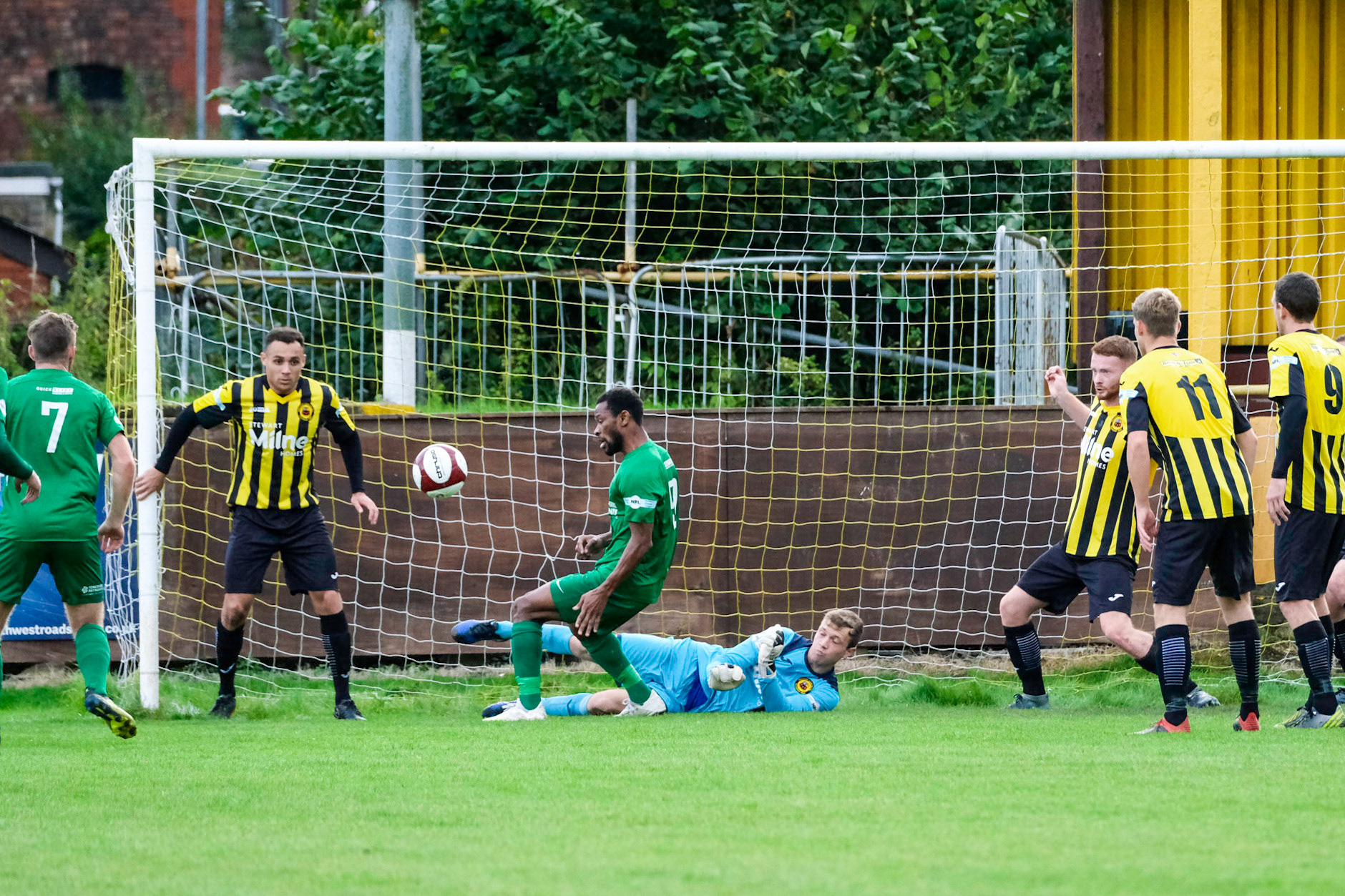 Prescot Cables vs Brighouse Town 

League match at Volair Park during the 2019/20 Betvictor Northern Premier season 28/09/2019.

Photograph by John Middleton