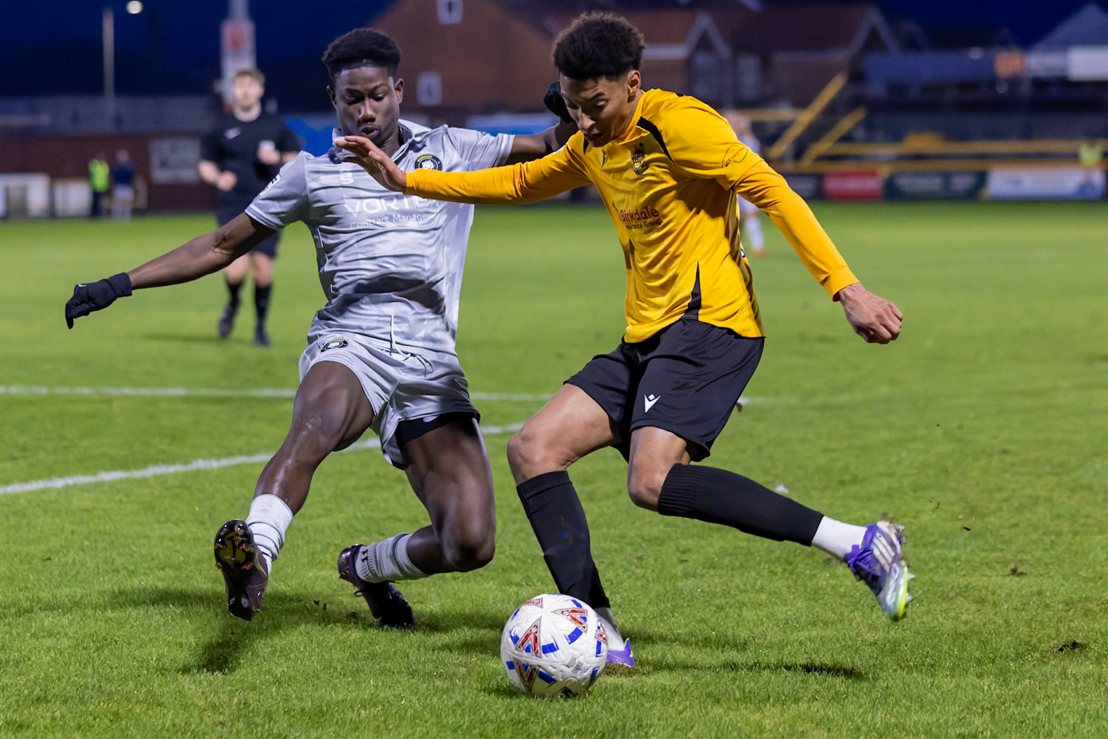 Match action from the Enterprise National League North match between Southport vs Worksop Town at Sefton , 20 December 2025. The match finished Southport 1 Worksop Town 1