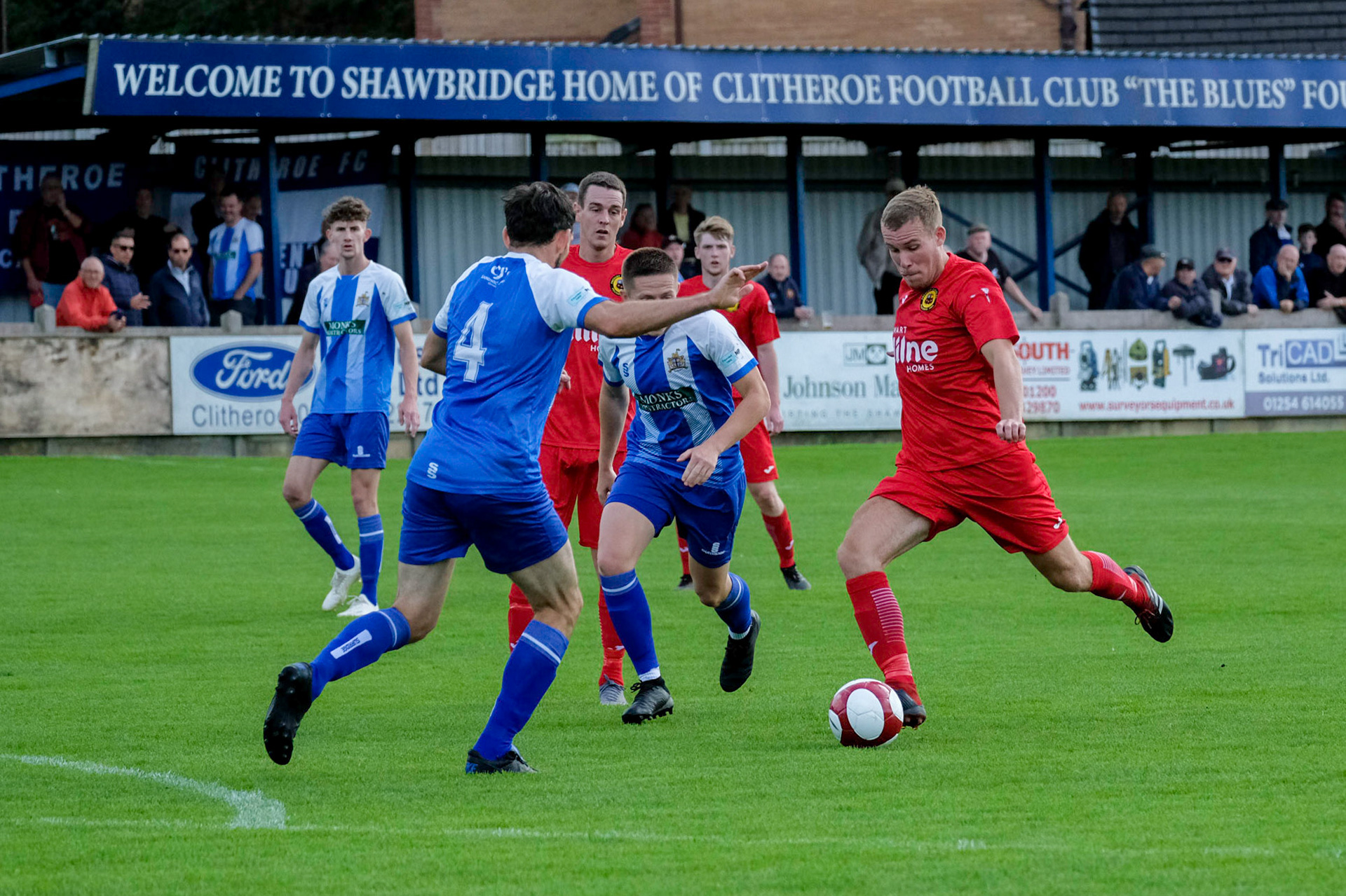 Clitheroe vs Prescot Cables 

Bet Victor League game match at Shawbridge during the 2019/20 season 07/09/2019.

Photograph by John Middleton