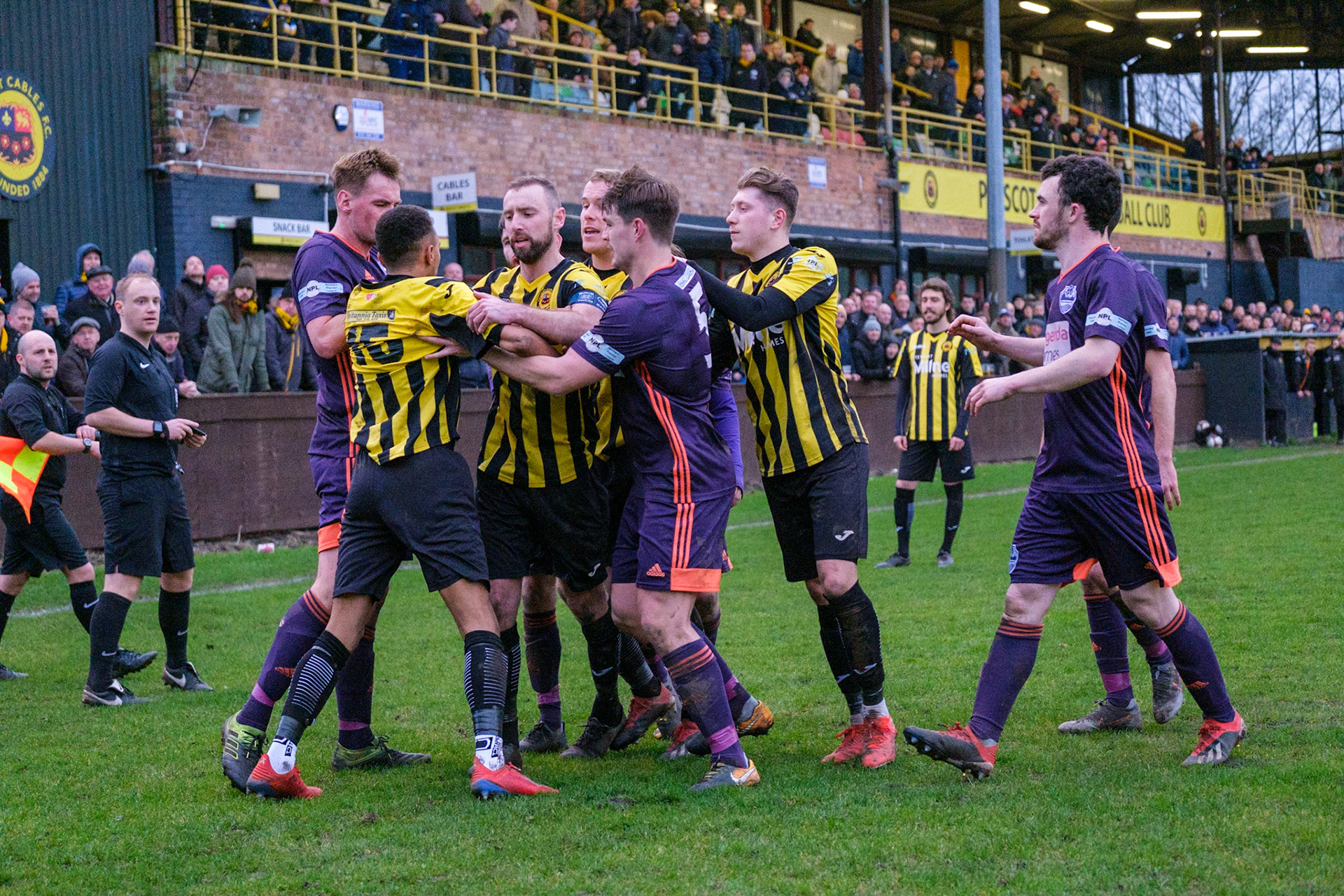 Prescot Cables vs City of Liverpool 

match at IP Truck Parts Stadium during the 2019/20 Betvictor Northern Premier season 22/02/2020.

Photograph by John Middleton