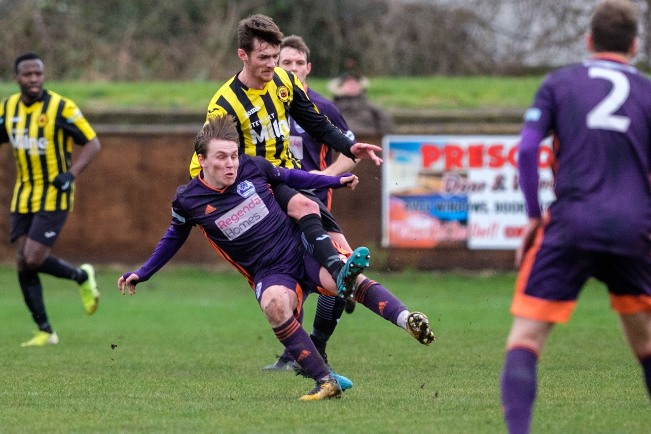 Prescot Cables vs City of Liverpool 

match at IP Truck Parts Stadium during the 2019/20 Betvictor Northern Premier season 22/02/2020.

Photograph by John Middleton