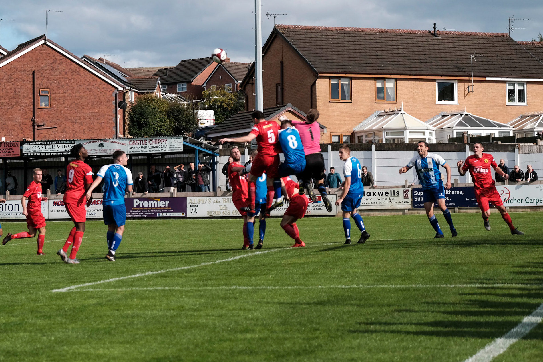 Clitheroe vs Prescot Cables 

Bet Victor League game match at Shawbridge during the 2019/20 season 07/09/2019.

Photograph by John Middleton