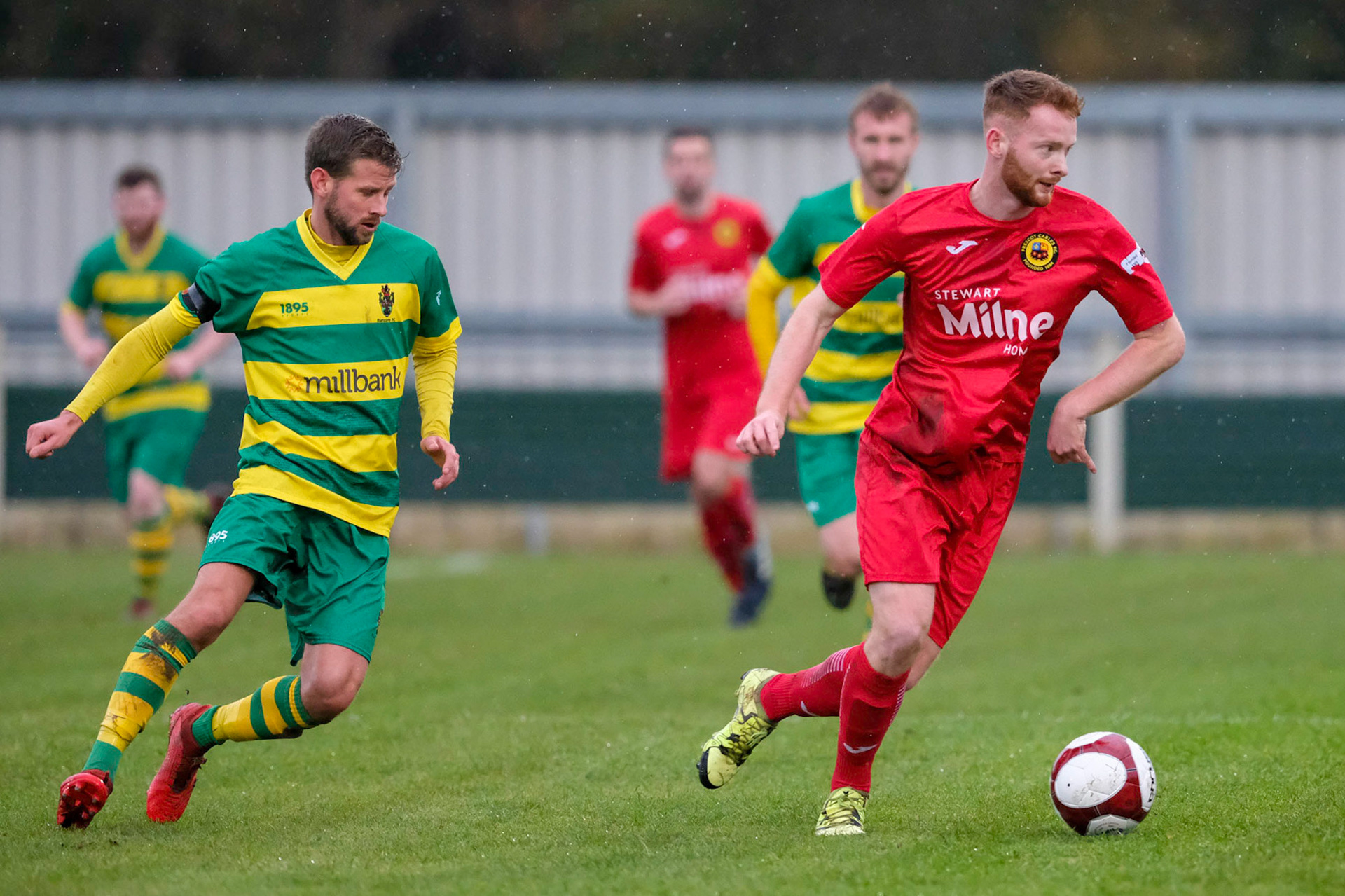 Runcorn Linnets Vs Prescot Cables 

Buildbase FA Trophy Second Qualifying round match at Millbank Linnets Stadium during the 2019/20 season 09/11/2019.

Photograph by John Middleton