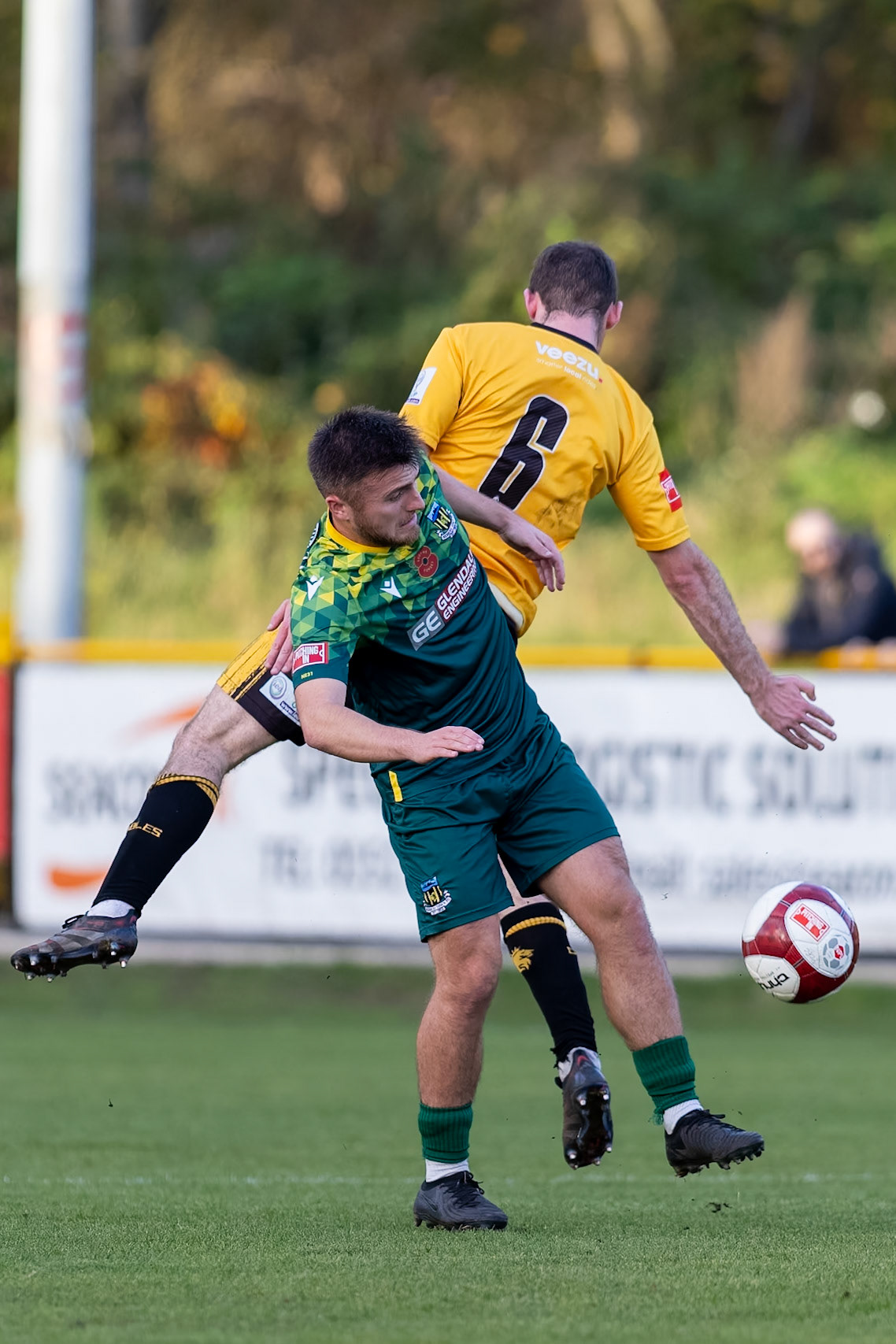Prescot, ENGLAND -  during the NPL Premier Division match between Prescot Cables and  Hebburn Town  at The Auto Safety Centre StadiumCanon Canon EOS R5 1600 1/2500 2.8 (Pic by John Middleton)