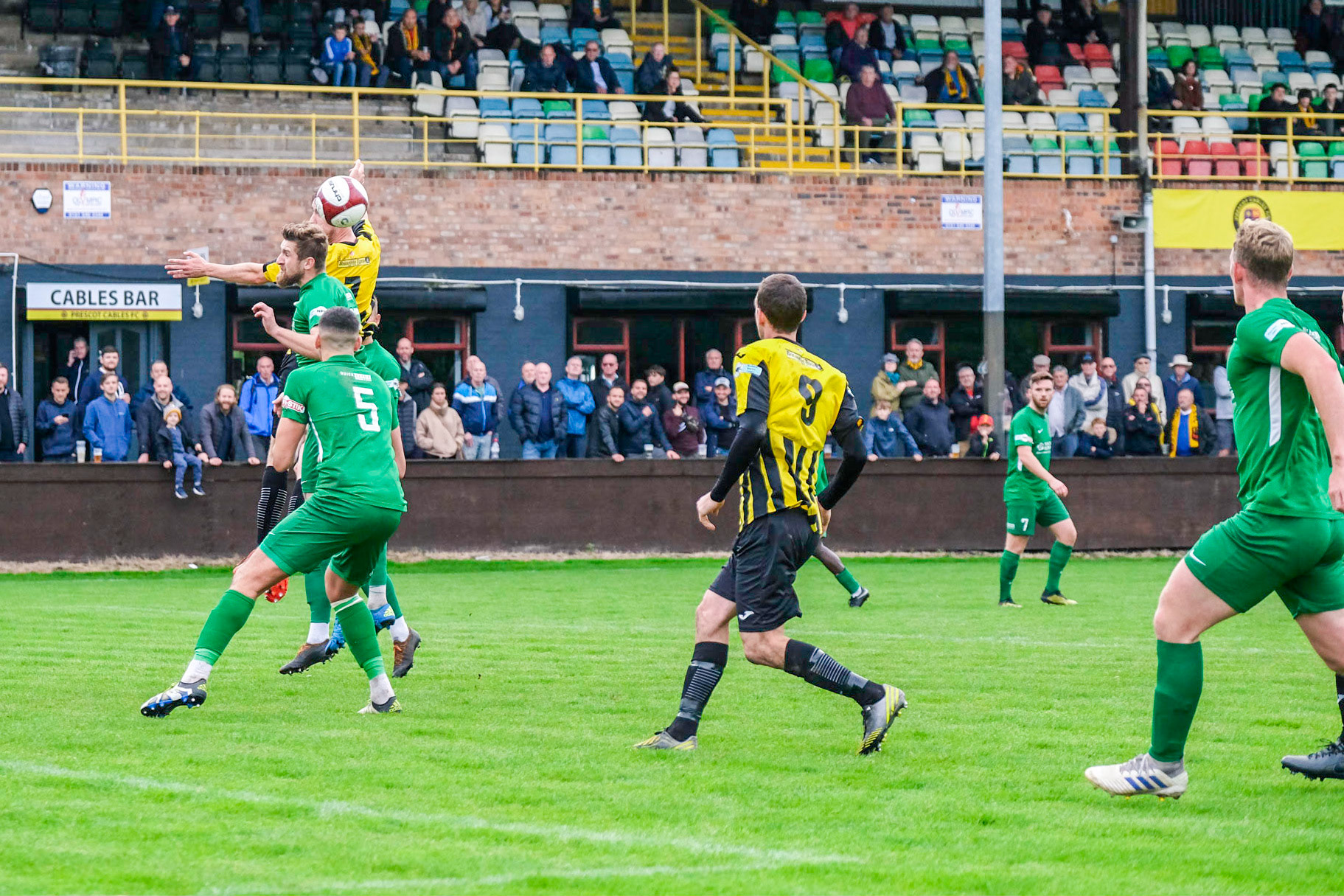 Prescot Cables vs Brighouse Town 

League match at Volair Park during the 2019/20 Betvictor Northern Premier season 28/09/2019.

Photograph by John Middleton
