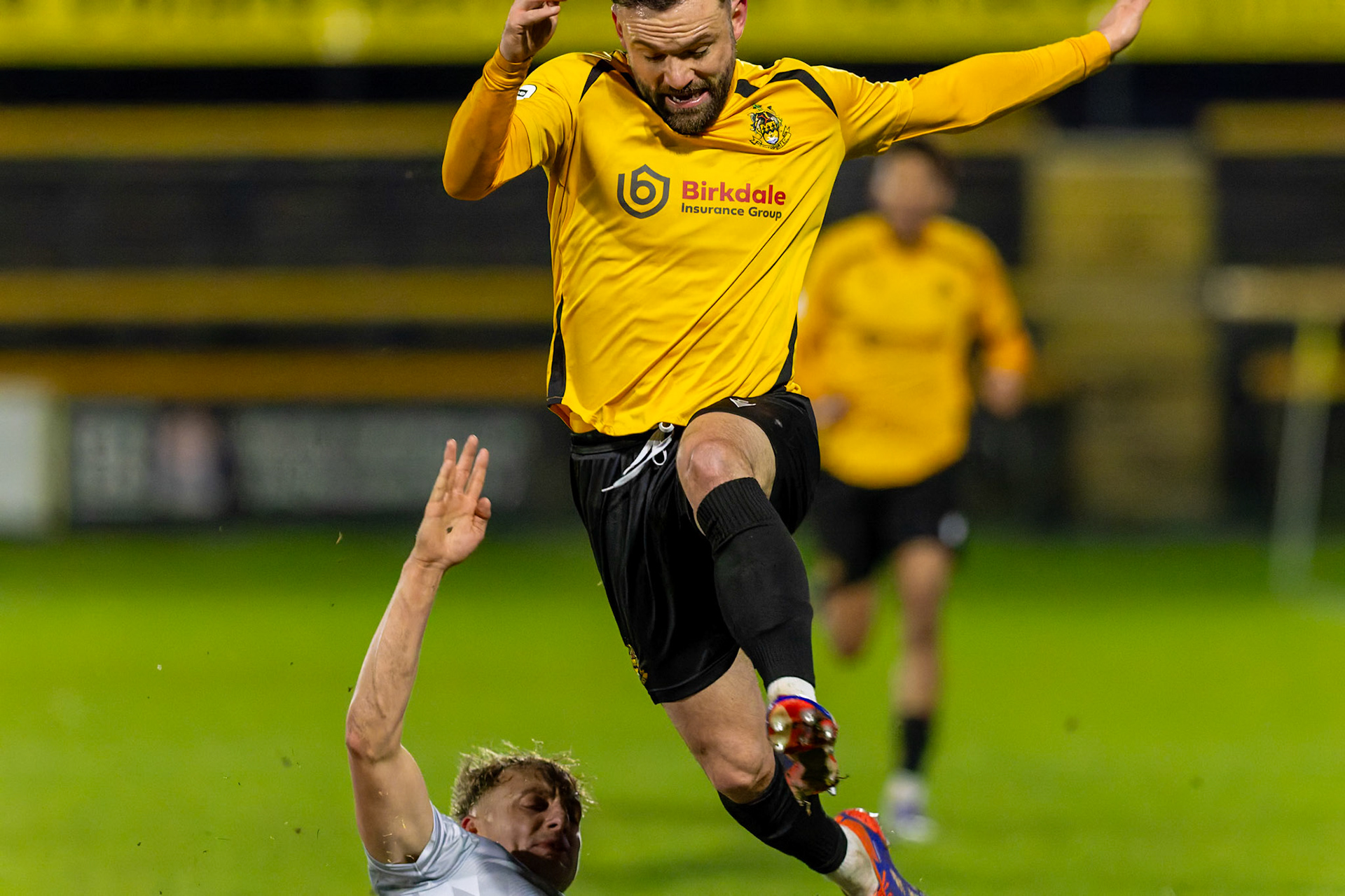 Match action from the Enterprise National League North match between Southport vs Worksop Town at Sefton , 20 December 2025. The match finished Southport 1 Worksop Town 1