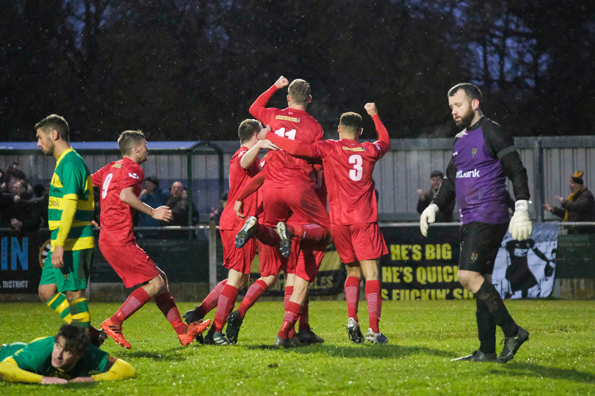 Runcorn Linnets Vs Prescot Cables 

Buildbase FA Trophy Second Qualifying round match at Millbank Linnets Stadium during the 2019/20 season 09/11/2019.

Photograph by John Middleton