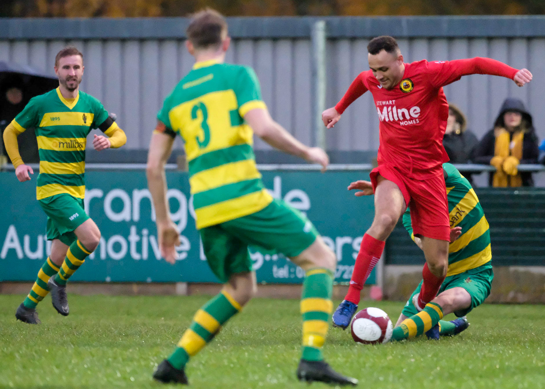 Runcorn Linnets Vs Prescot Cables 

Buildbase FA Trophy Second Qualifying round match at Millbank Linnets Stadium during the 2019/20 season 09/11/2019.

Photograph by John Middleton