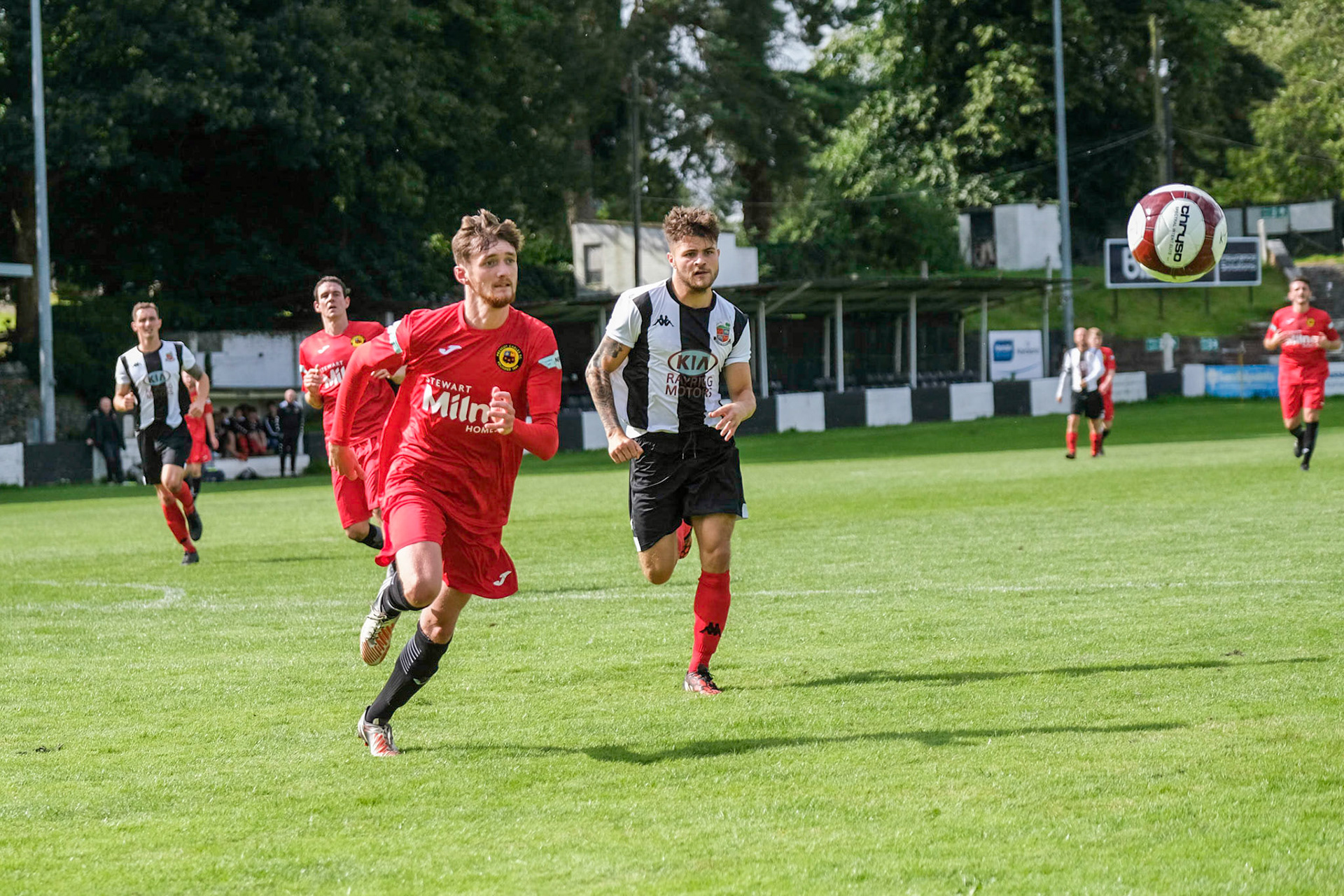 Kendal Town vs Prescot Cables 

Bet Victor League game match at Parkside Road during the 2019/20 season 17/08/2019.

Photograph by John Middleton