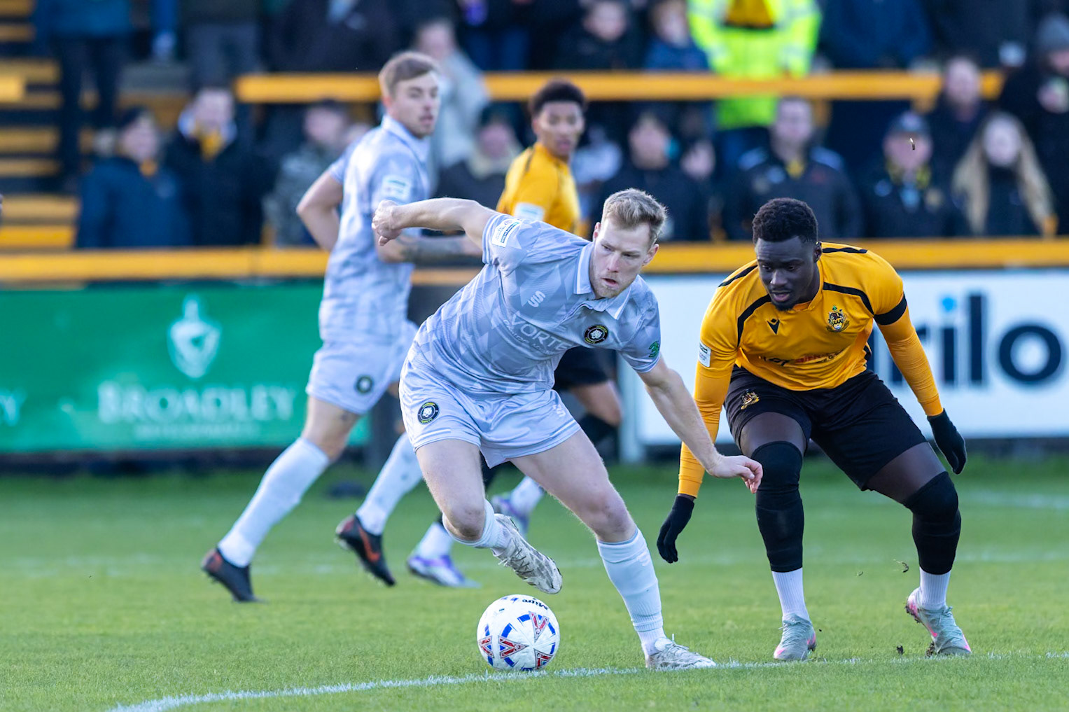 Match action from the Enterprise National League North match between Southport vs Worksop Town at Sefton , 20 December 2025. The match finished Southport 1 Worksop Town 1