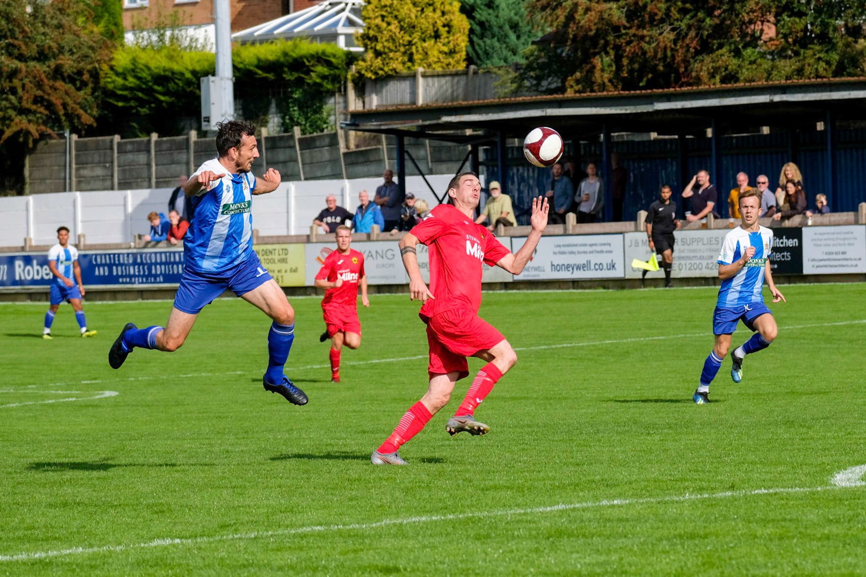 Clitheroe vs Prescot Cables 

Bet Victor League game match at Shawbridge during the 2019/20 season 07/09/2019.

Photograph by John Middleton