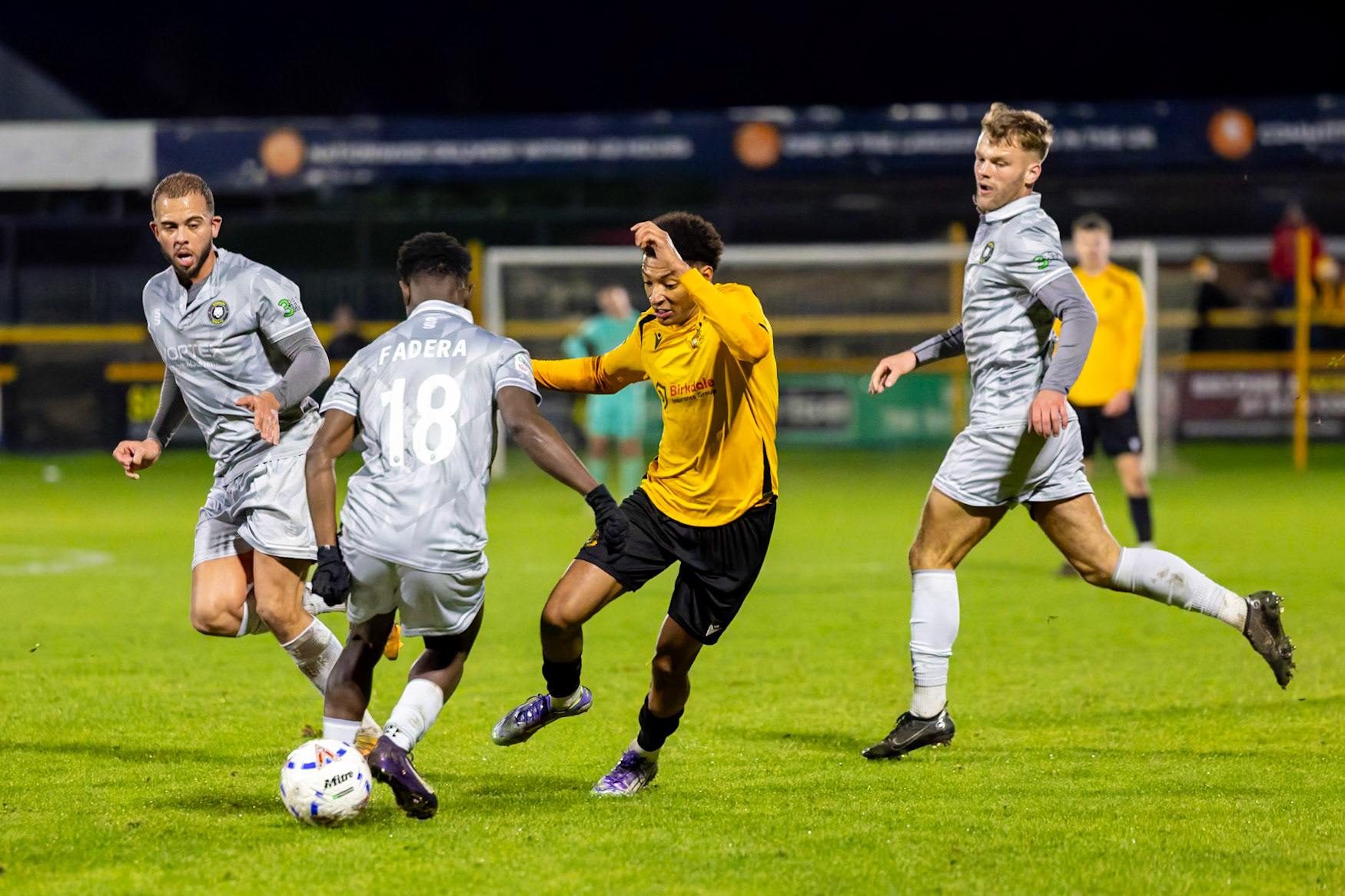 Match action from the Enterprise National League North match between Southport vs Worksop Town at Sefton , 20 December 2025. The match finished Southport 1 Worksop Town 1