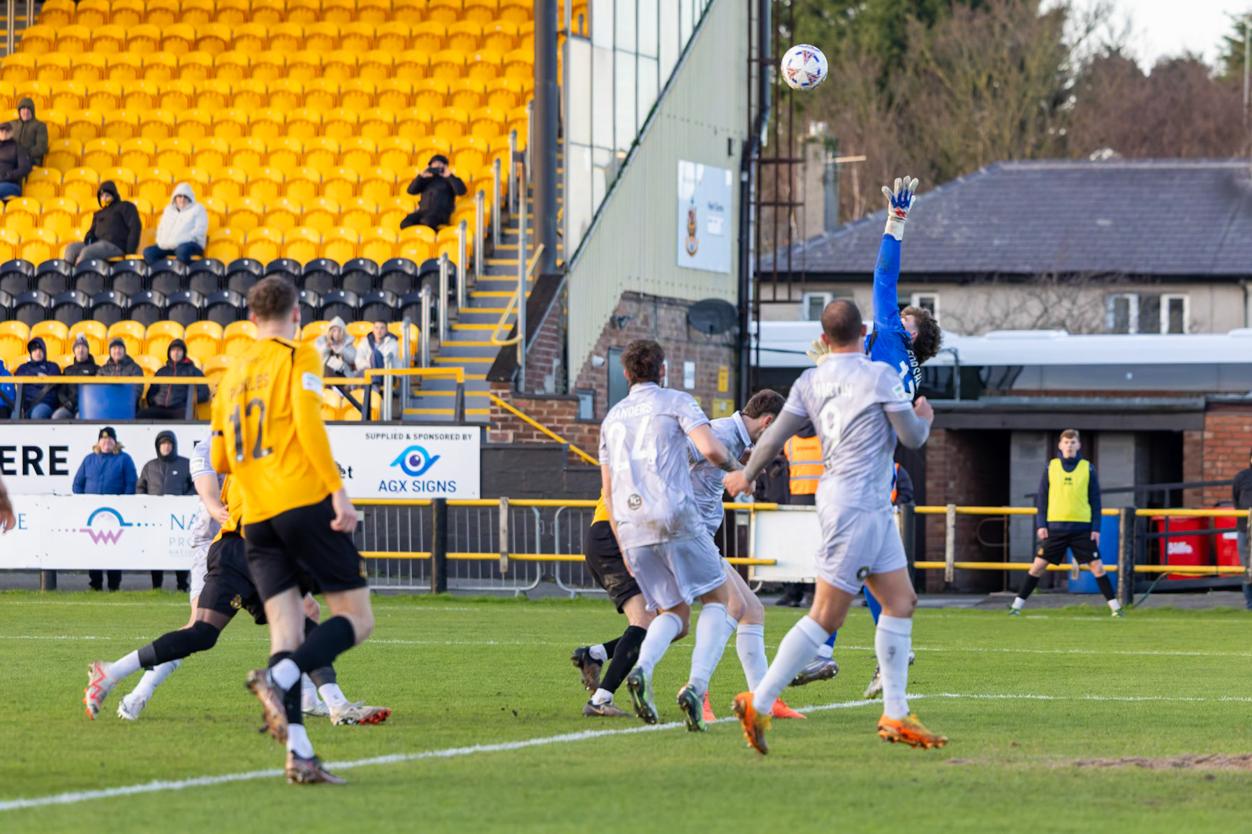 Match action from the Enterprise National League North match between Southport vs Worksop Town at Sefton , 20 December 2025. The match finished Southport 1 Worksop Town 1