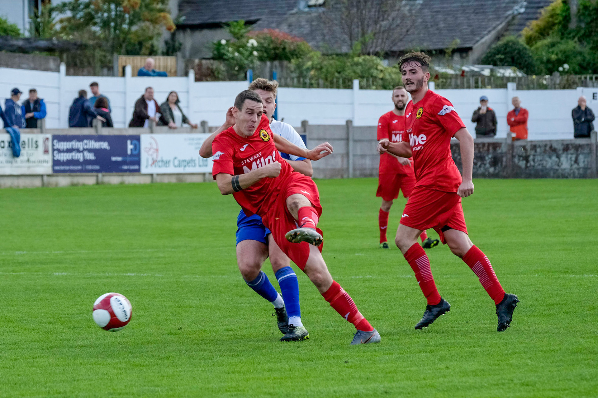 Clitheroe vs Prescot Cables 

Bet Victor League game match at Shawbridge during the 2019/20 season 07/09/2019.

Photograph by John Middleton
