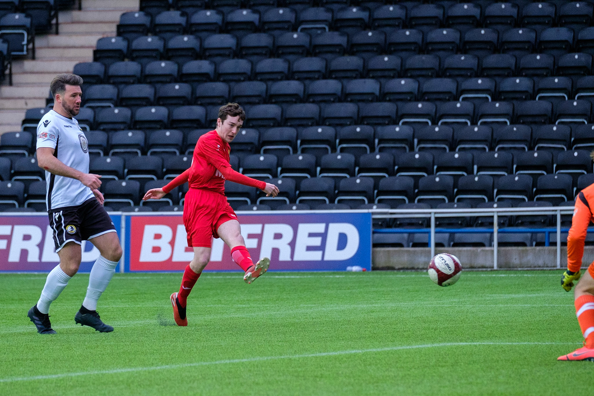 Widnes vs Prescot Cables 

match action from Halton Stadium during the 2019/20 BetVictor Northern Premier season 29/02/2020 between Widnes FC and Prescot Cables FC

Photograph by John Middleton