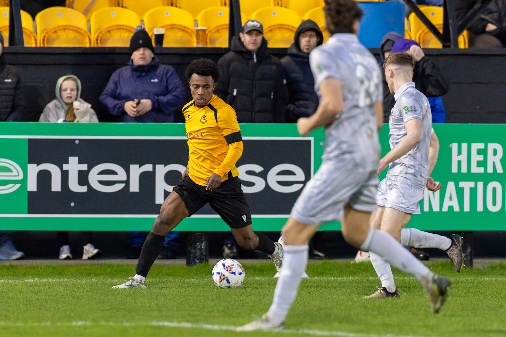 Match action from the Enterprise National League North match between Southport vs Worksop Town at Sefton , 20 December 2025. The match finished Southport 1 Worksop Town 1