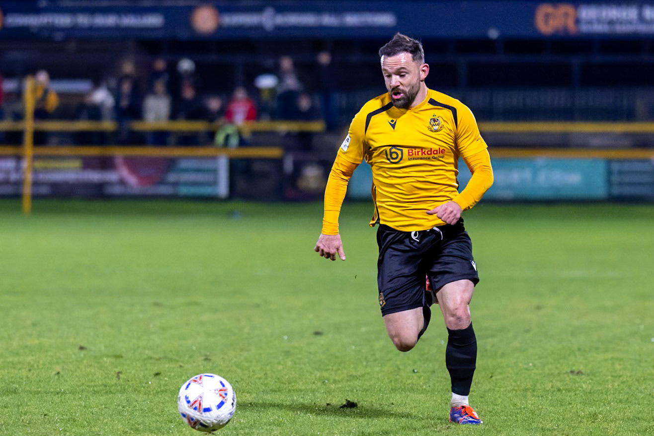 Match action from the Enterprise National League North match between Southport vs Worksop Town at Sefton , 20 December 2025. The match finished Southport 1 Worksop Town 1