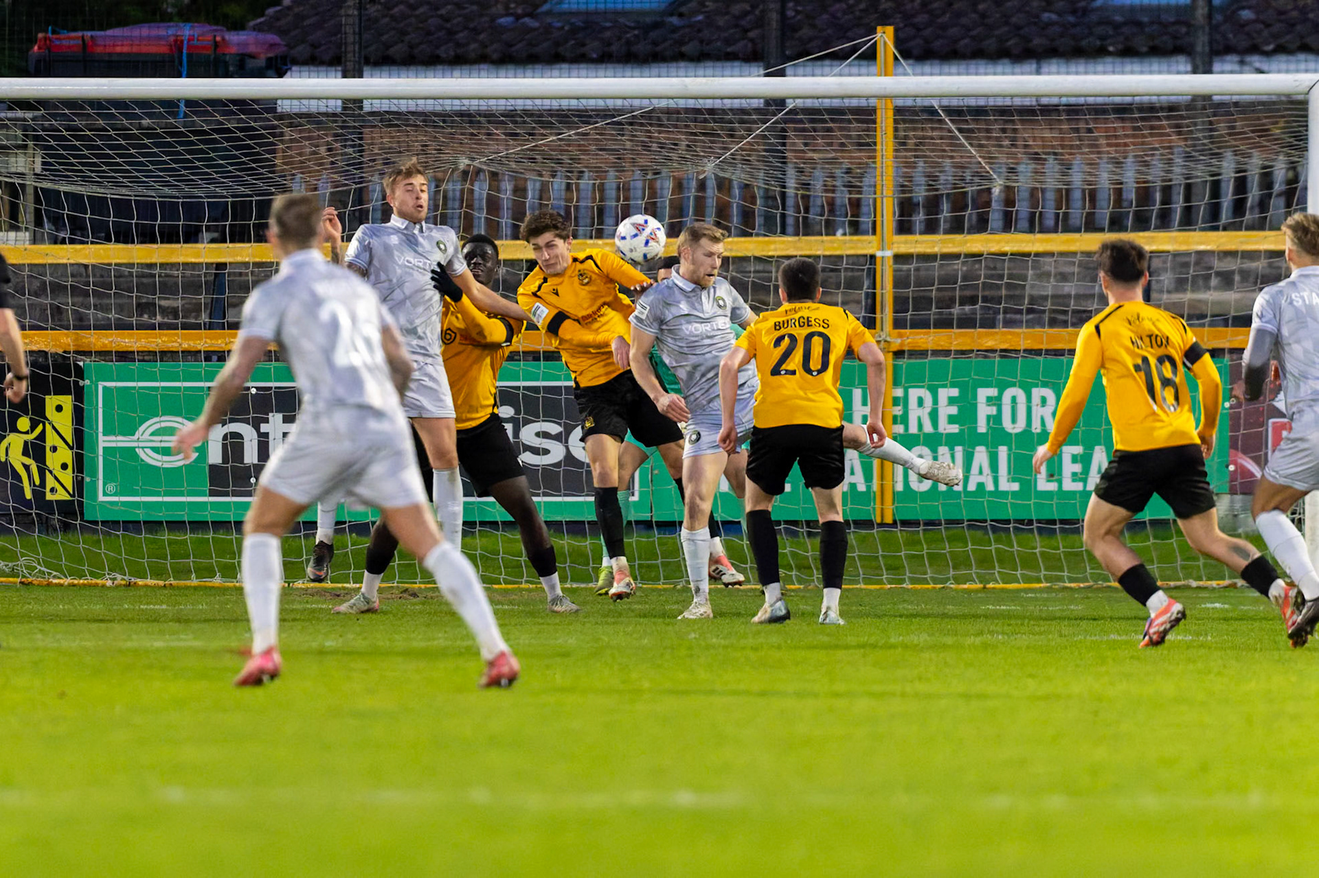 Match action from the Enterprise National League North match between Southport vs Worksop Town at Sefton , 20 December 2025. The match finished Southport 1 Worksop Town 1