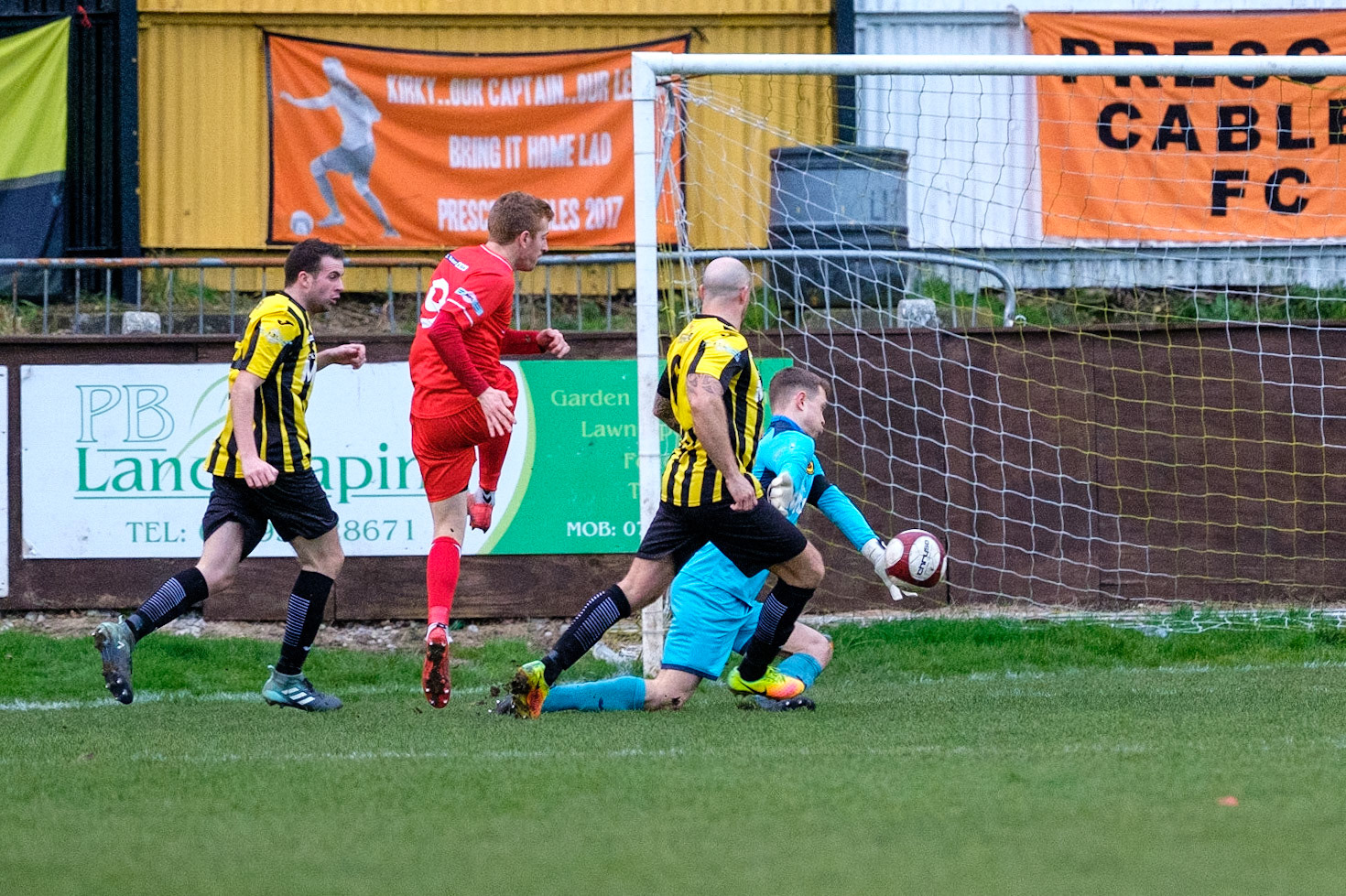 Prescot Cables vs Workington 

match at IP Truck Parts Stadium during the 2019/20 Betvictor Northern Premier season 01/02/2020.

Photograph by John Middleton