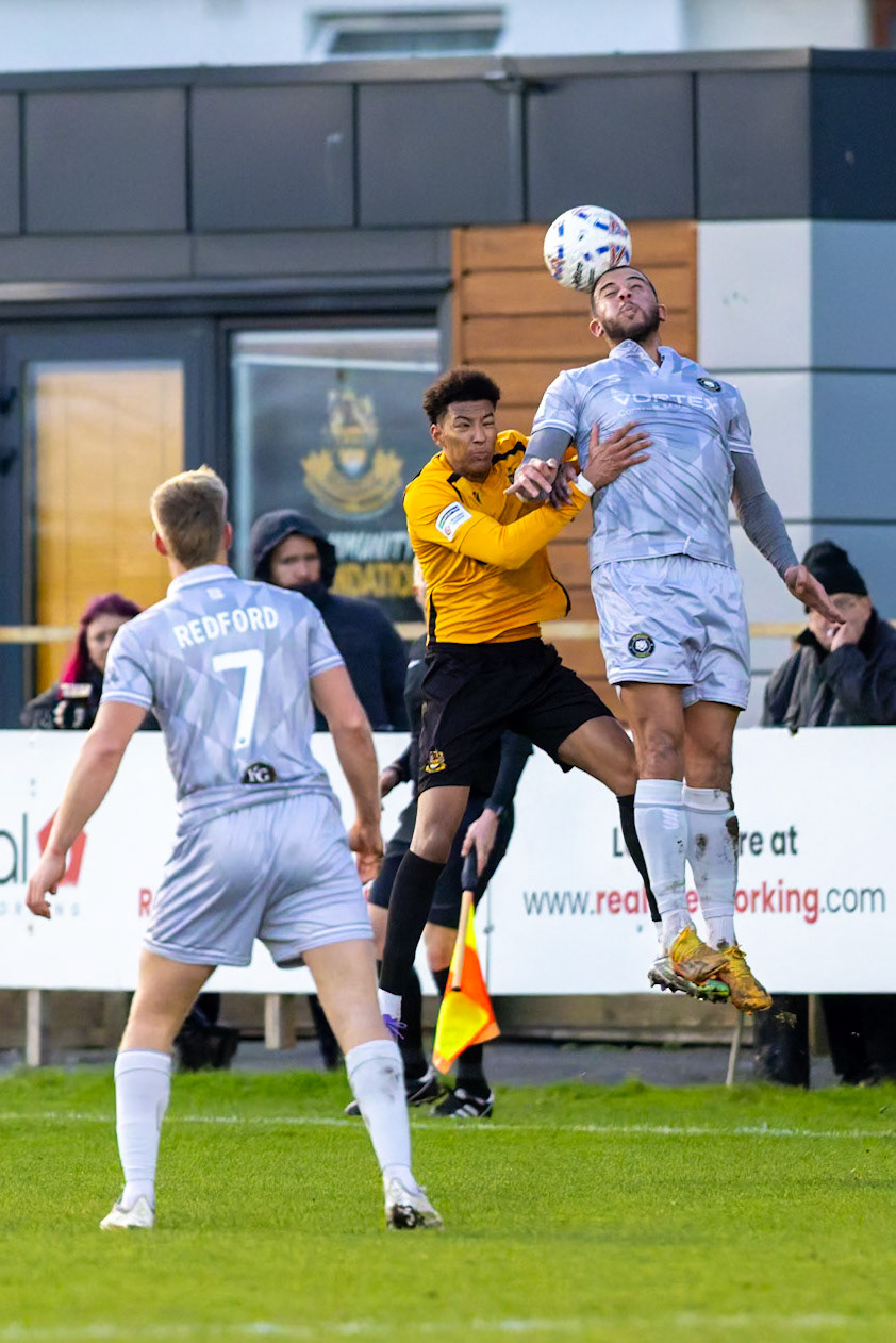 Match action from the Enterprise National League North match between Southport vs Worksop Town at Sefton , 20 December 2025. The match finished Southport 1 Worksop Town 1