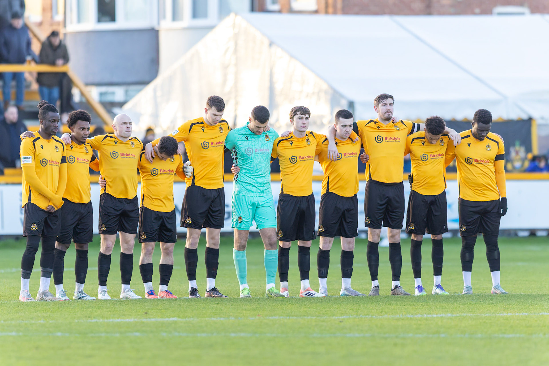 Match action from the Enterprise National League North match between Southport vs Worksop Town at Sefton , 20 December 2025. The match finished Southport 1 Worksop Town 1