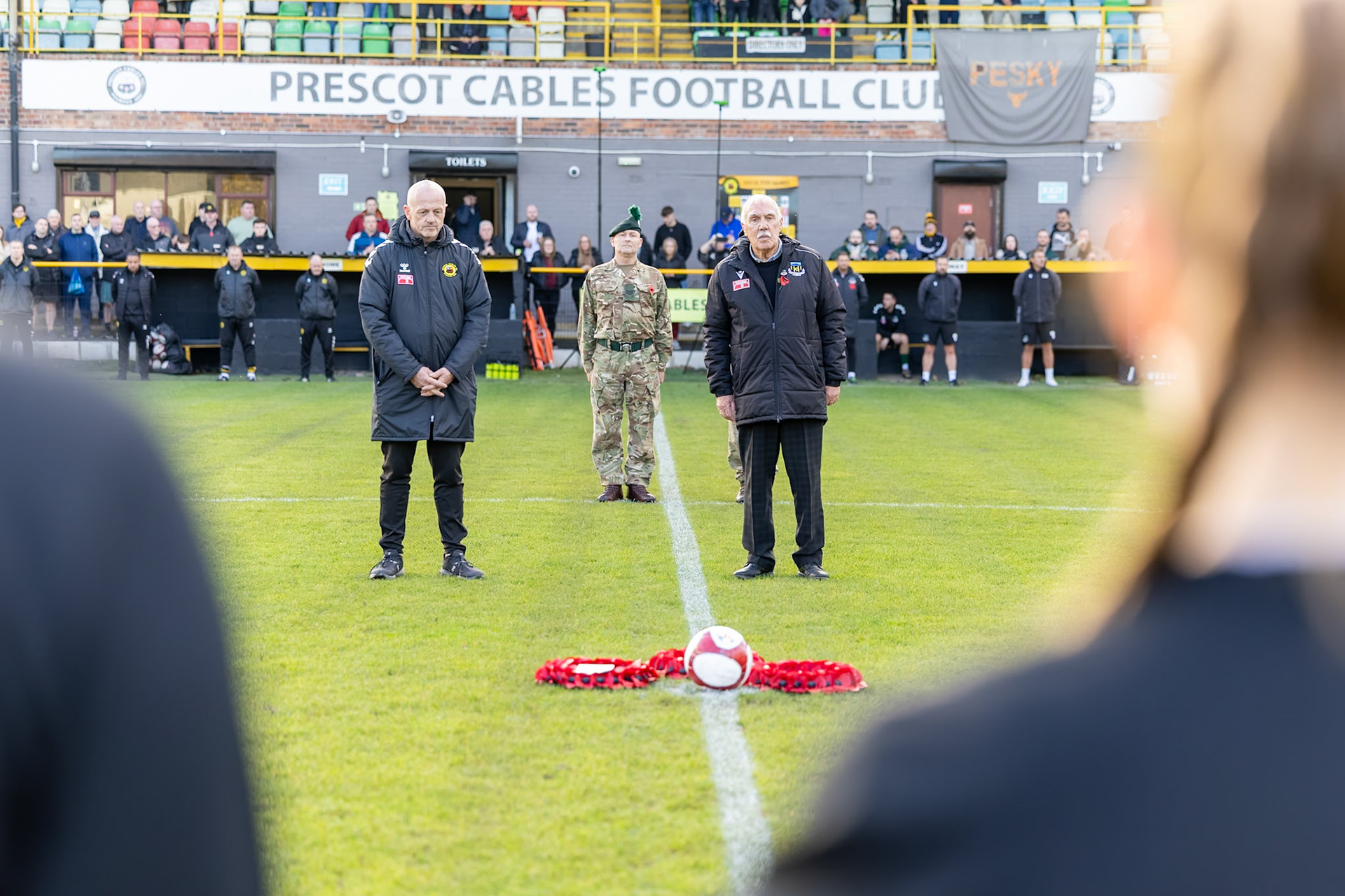 Prescot, ENGLAND -  during the NPL Premier Division match between Prescot Cables and  Hebburn Town  at The Auto Safety Centre StadiumCanon Canon EOS R3 800 1/1000 2.8 (Pic by John Middleton)