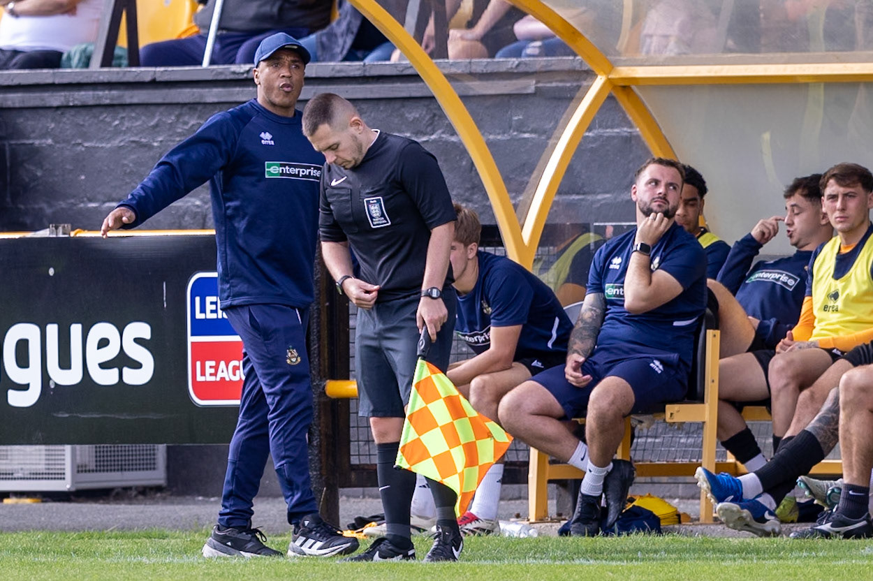 Southport, ENGLAND - during the Enterprise National League North match between Southport and South Shields at Southport.Canon Canon EOS R6m2 320 1/1600 2.8 (Pic by John Middleton)
