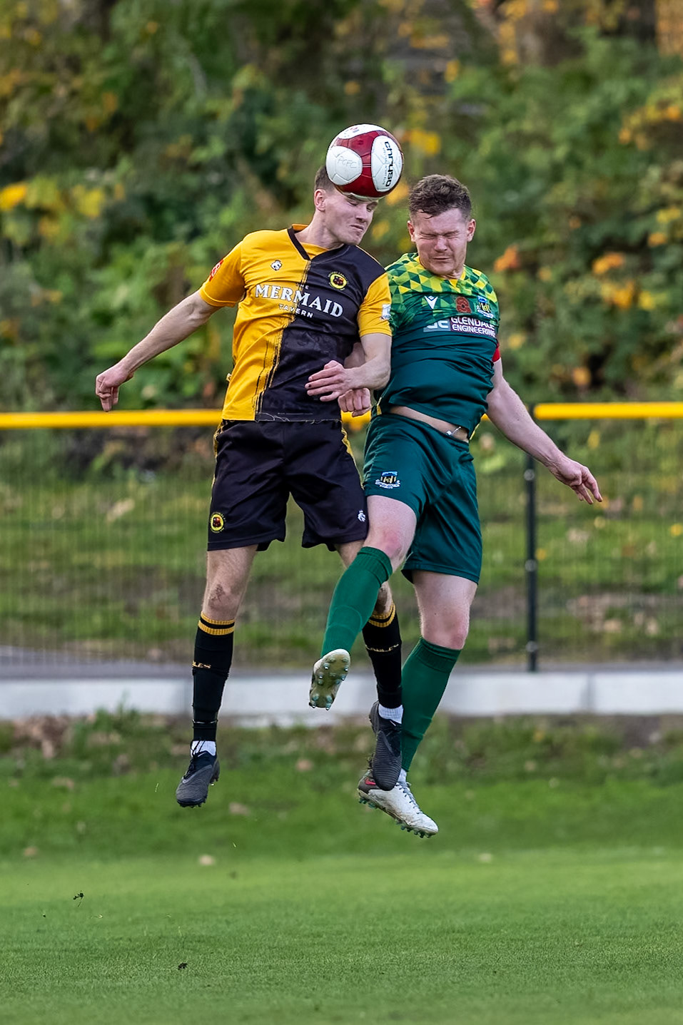 Prescot, ENGLAND -  during the NPL Premier Division match between Prescot Cables and  Hebburn Town  at The Auto Safety Centre StadiumCanon Canon EOS R5 1600 1/4000 2.8 (Pic by John Middleton)