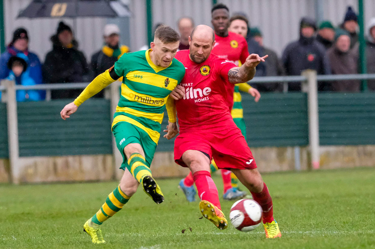 Runcorn Linnets Vs Prescot Cables 

Buildbase FA Trophy Second Qualifying round match at Millbank Linnets Stadium during the 2019/20 season 09/11/2019.

Photograph by John Middleton