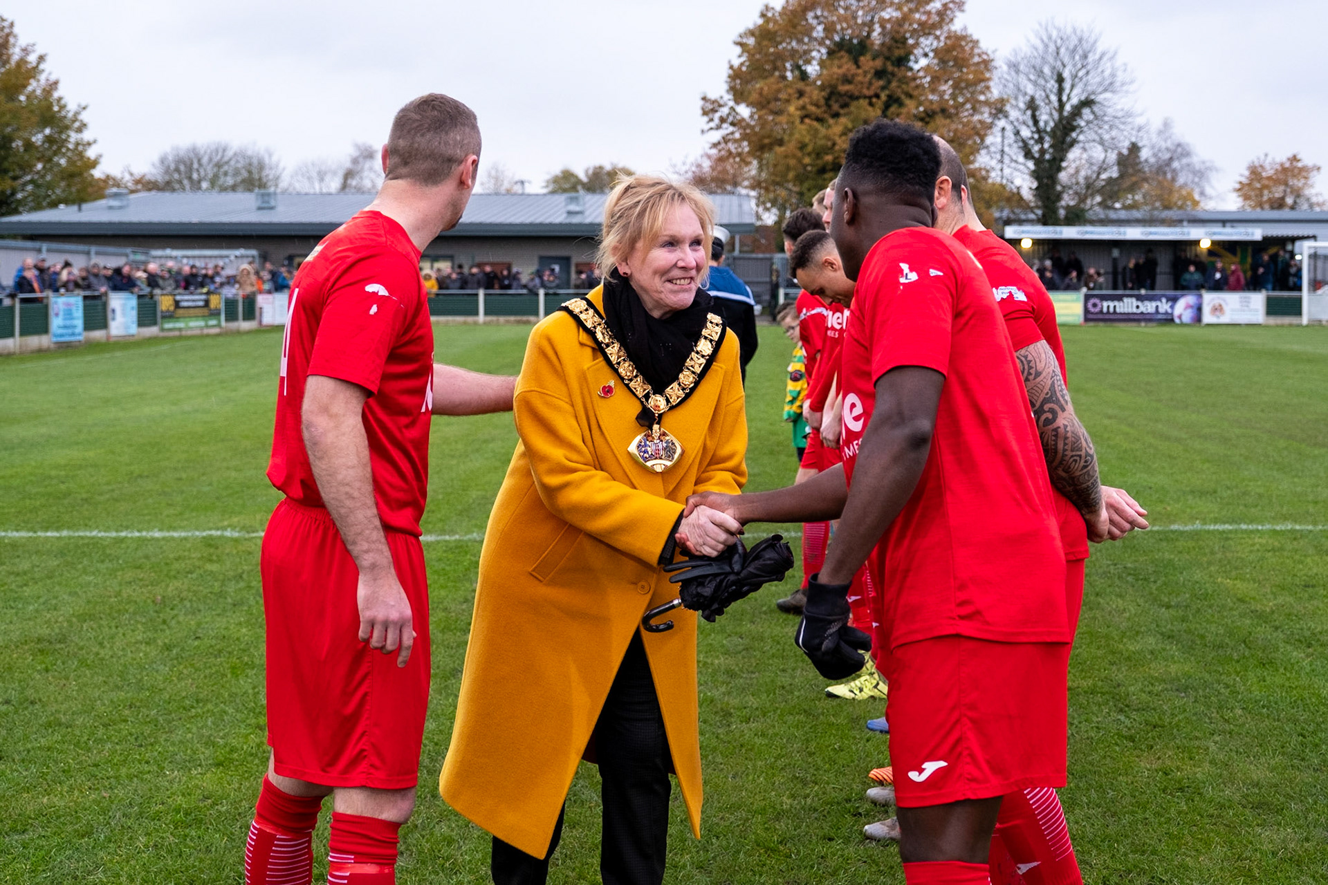 Runcorn Linnets Vs Prescot Cables 

Buildbase FA Trophy Second Qualifying round match at Millbank Linnets Stadium during the 2019/20 season 09/11/2019.

Photograph by John Middleton