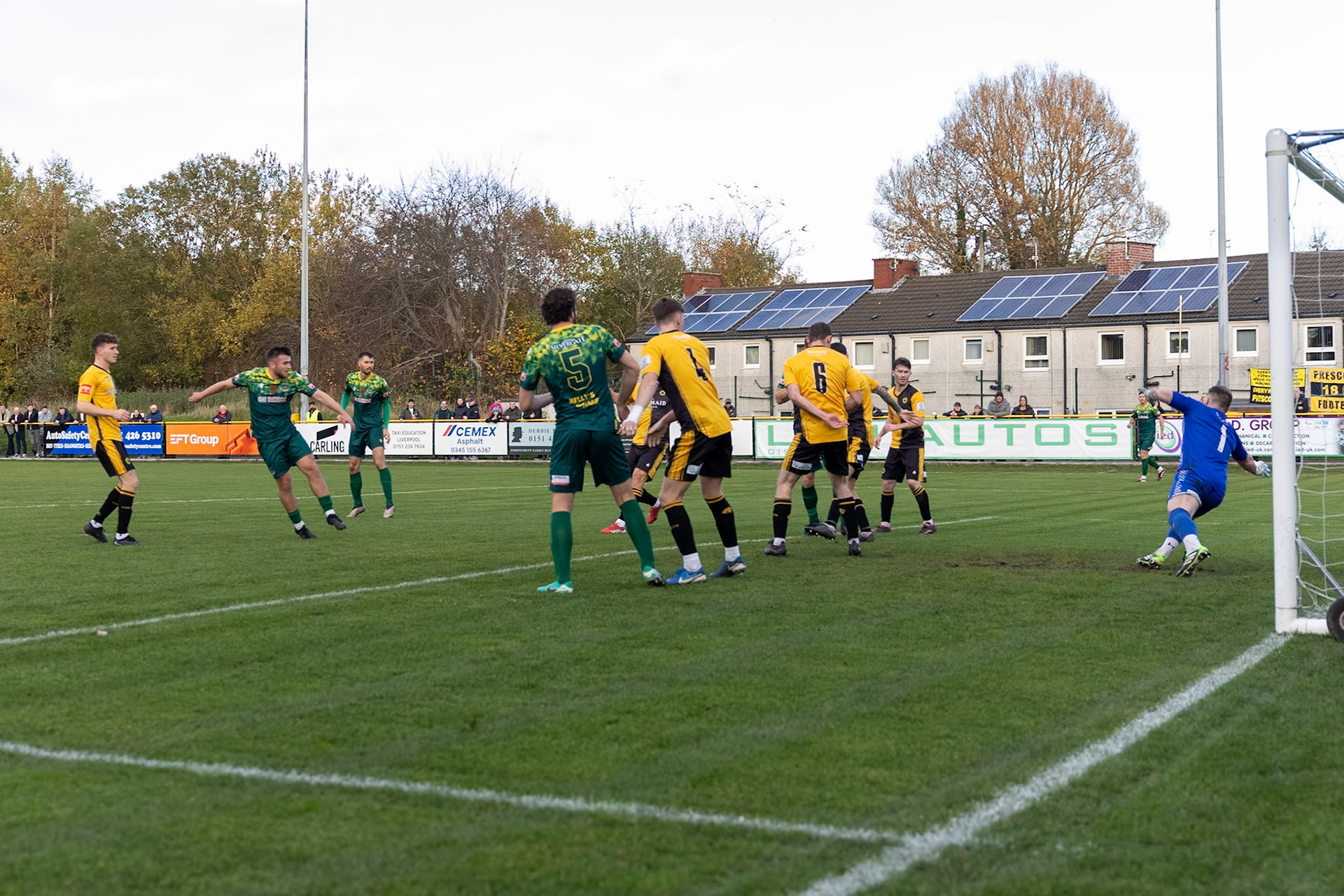 Prescot, ENGLAND -  during the NPL Premier Division match between Prescot Cables and  Hebburn Town  at The Auto Safety Centre StadiumCanon Canon EOS R6m2 1250 1/2500 2.8 (Pic by John Middleton)