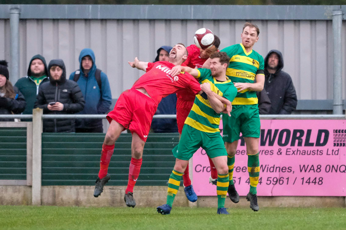 Runcorn Linnets Vs Prescot Cables 

Buildbase FA Trophy Second Qualifying round match at Millbank Linnets Stadium during the 2019/20 season 09/11/2019.

Photograph by John Middleton