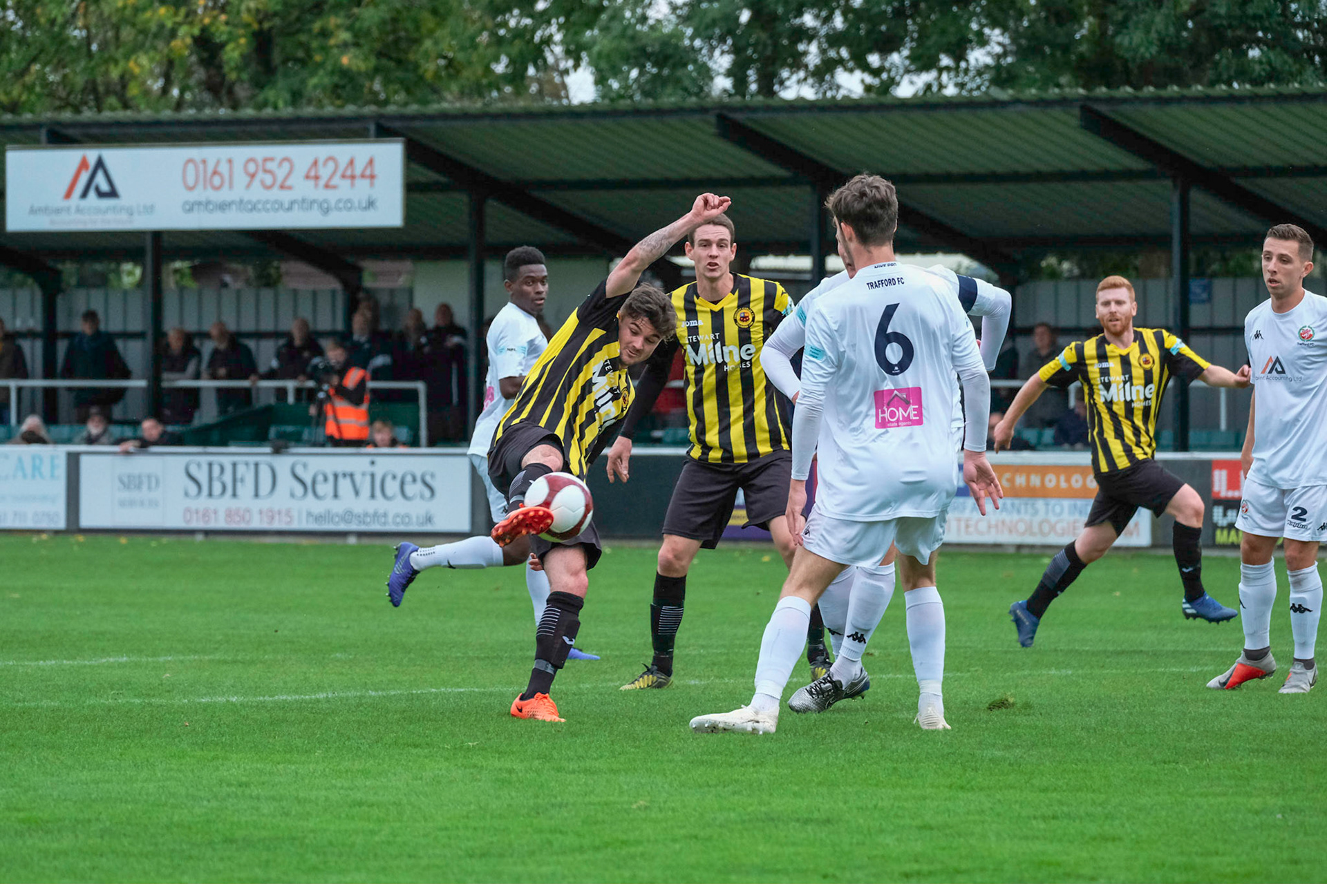 Trafford vs Prescot Cables 

League match at Shawe View during the 2019/20 Betvictor Northern Premier season 05/10/2019.

Photograph by John Middleton