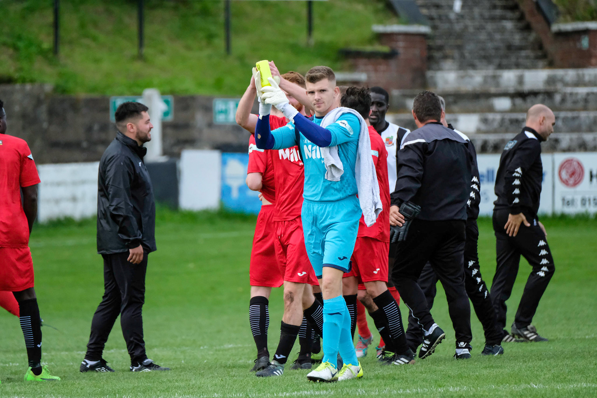 Kendal Town vs Prescot Cables 

Bet Victor League game match at Parkside Road during the 2019/20 season 17/08/2019.

Photograph by John Middleton