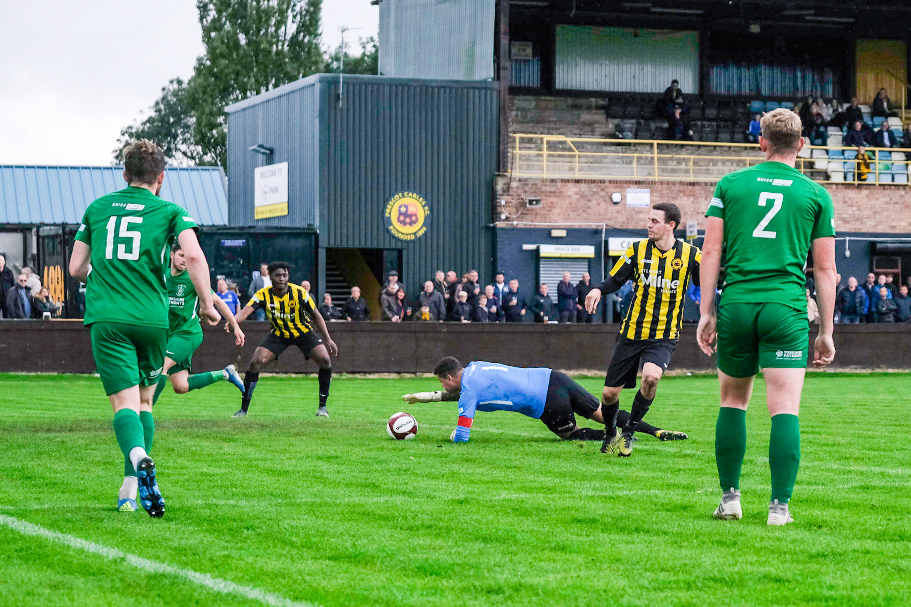 Prescot Cables vs Brighouse Town 

League match at Volair Park during the 2019/20 Betvictor Northern Premier season 28/09/2019.

Photograph by John Middleton