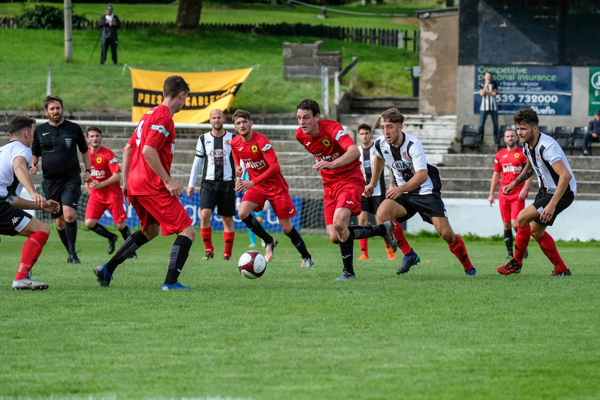 Kendal Town vs Prescot Cables 

Bet Victor League game match at Parkside Road during the 2019/20 season 17/08/2019.

Photograph by John Middleton