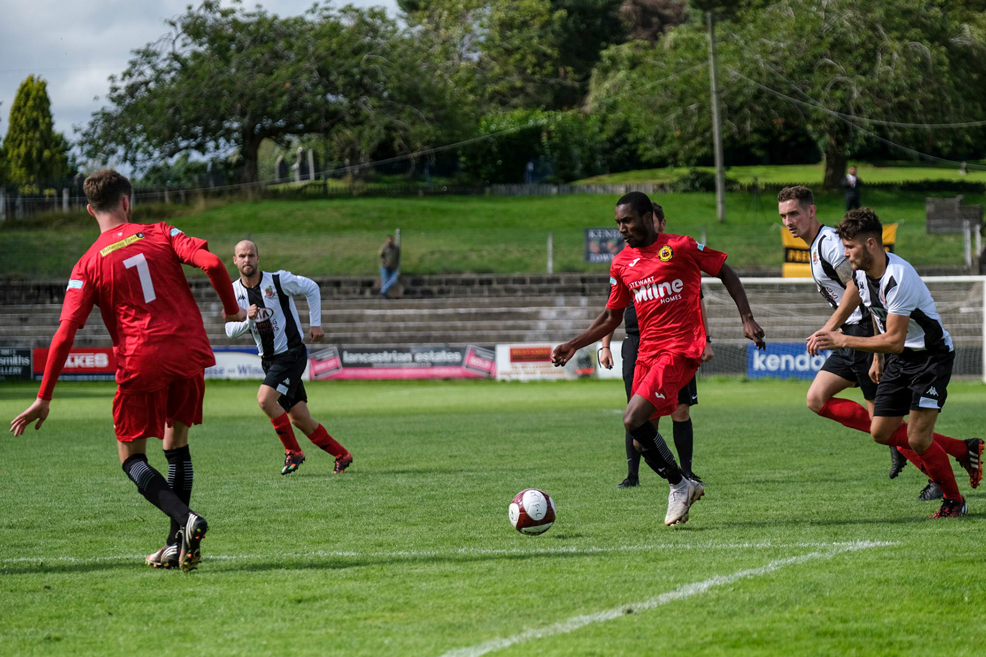 Kendal Town vs Prescot Cables 

Bet Victor League game match at Parkside Road during the 2019/20 season 17/08/2019.

Photograph by John Middleton