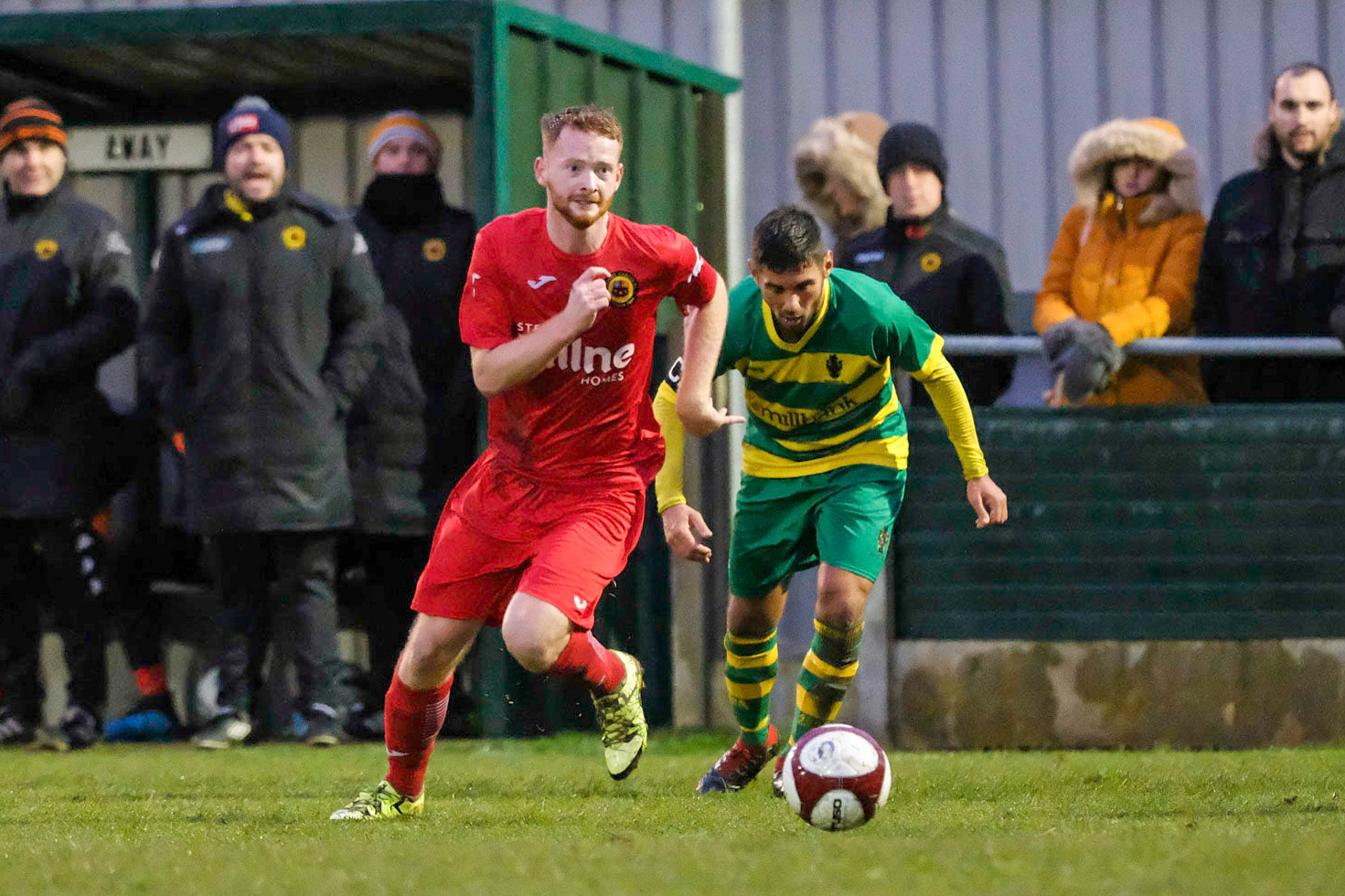 Runcorn Linnets Vs Prescot Cables 

Buildbase FA Trophy Second Qualifying round match at Millbank Linnets Stadium during the 2019/20 season 09/11/2019.

Photograph by John Middleton