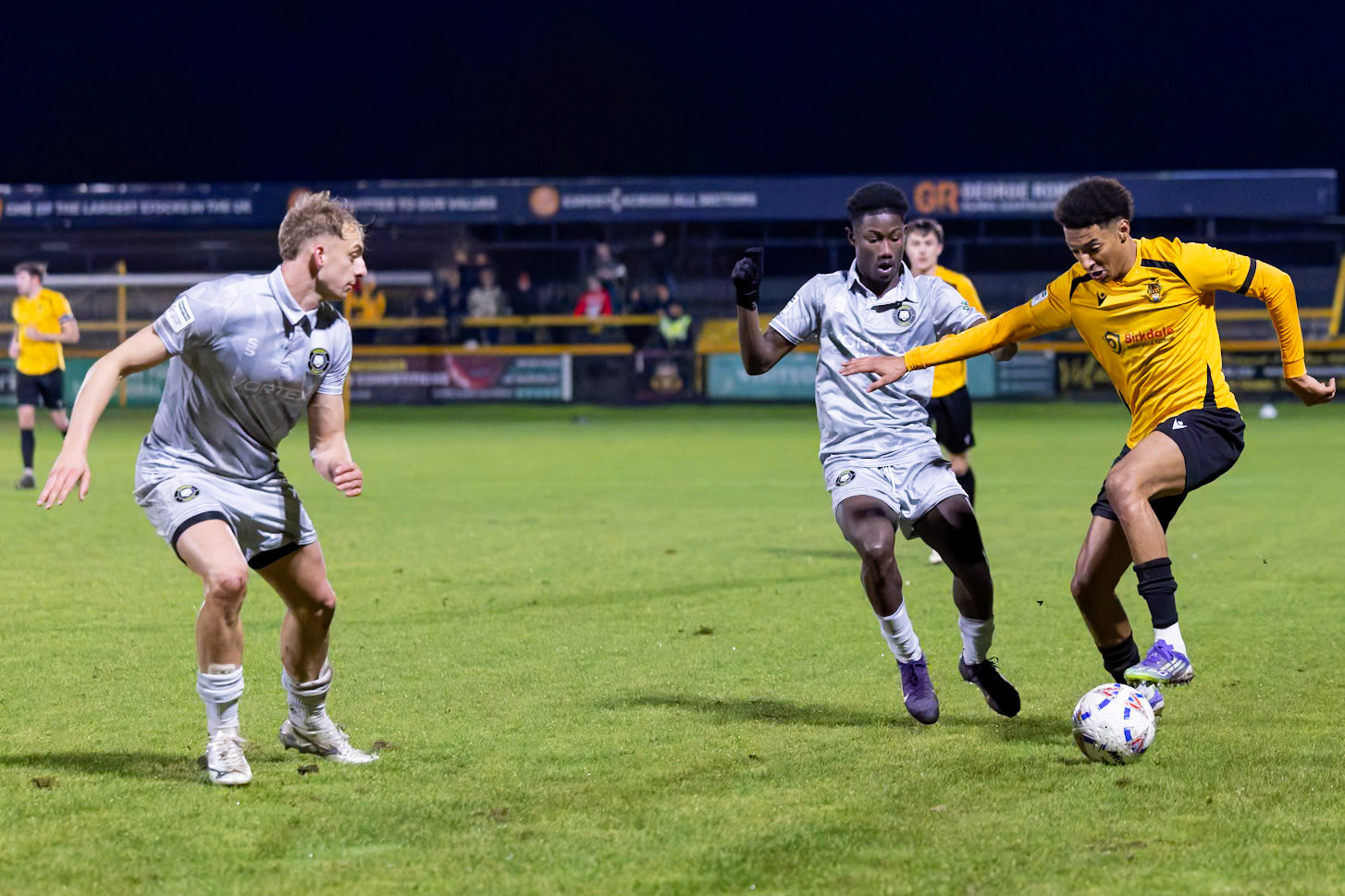 Match action from the Enterprise National League North match between Southport vs Worksop Town at Sefton , 20 December 2025. The match finished Southport 1 Worksop Town 1