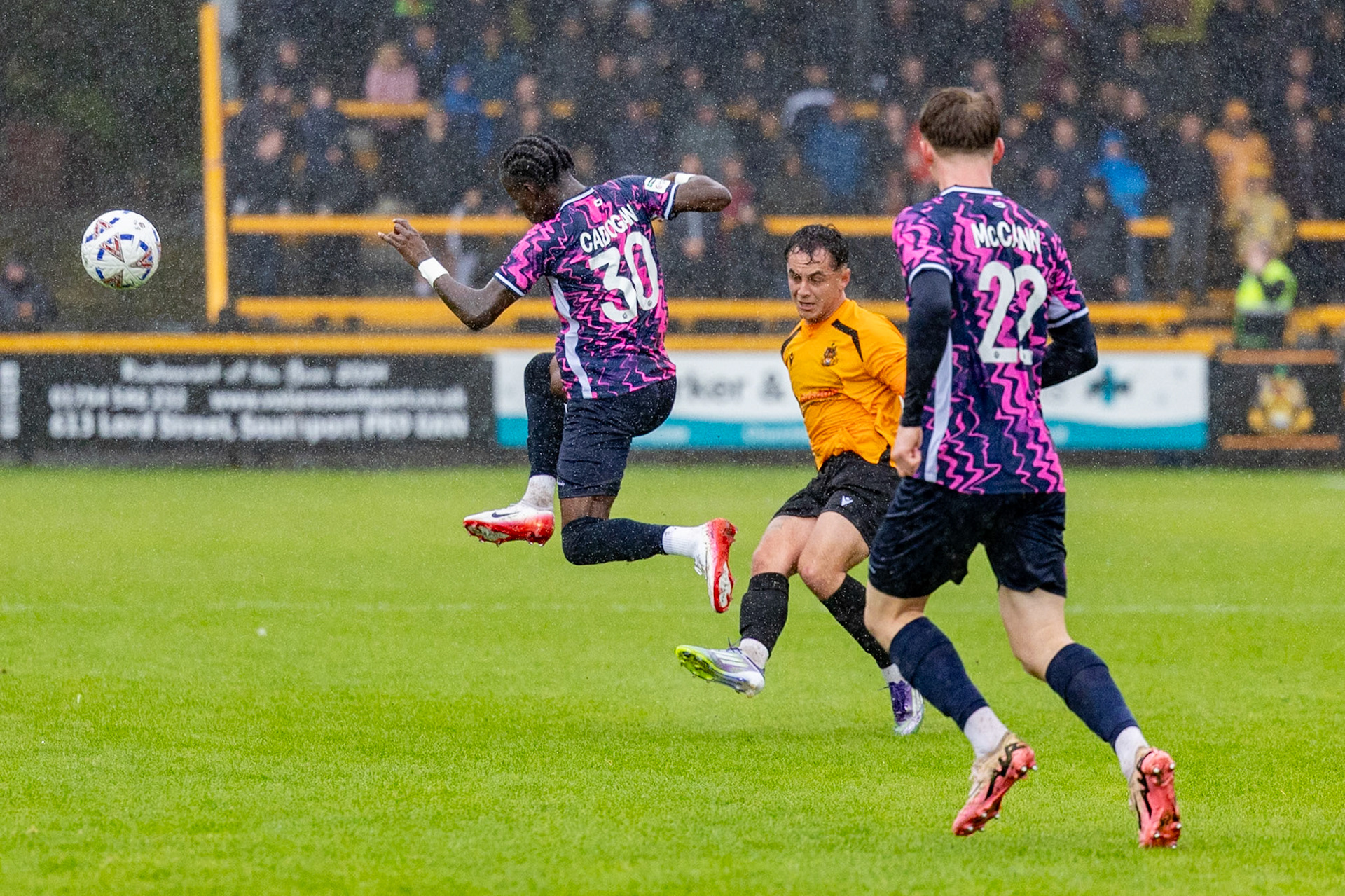 Southport, ENGLAND - during the Enterprise National League North match between Southport and Peterborough Sports at Southport.Canon Canon EOS R3 2000 1/2500 2.8 (Pic by John Middleton)