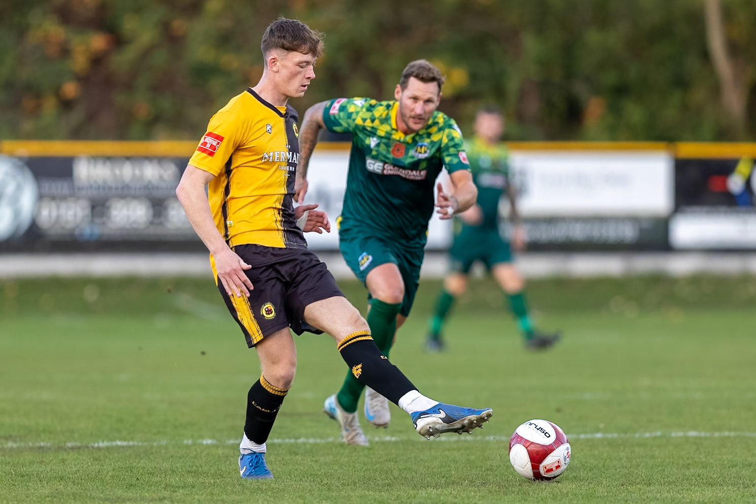 Prescot, ENGLAND -  during the NPL Premier Division match between Prescot Cables and  Hebburn Town  at The Auto Safety Centre StadiumCanon Canon EOS R5 2000 1/3200 2.8 (Pic by John Middleton)