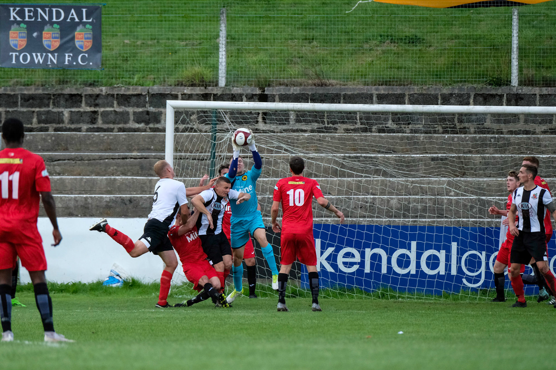 Kendal Town vs Prescot Cables 

Bet Victor League game match at Parkside Road during the 2019/20 season 17/08/2019.

Photograph by John Middleton