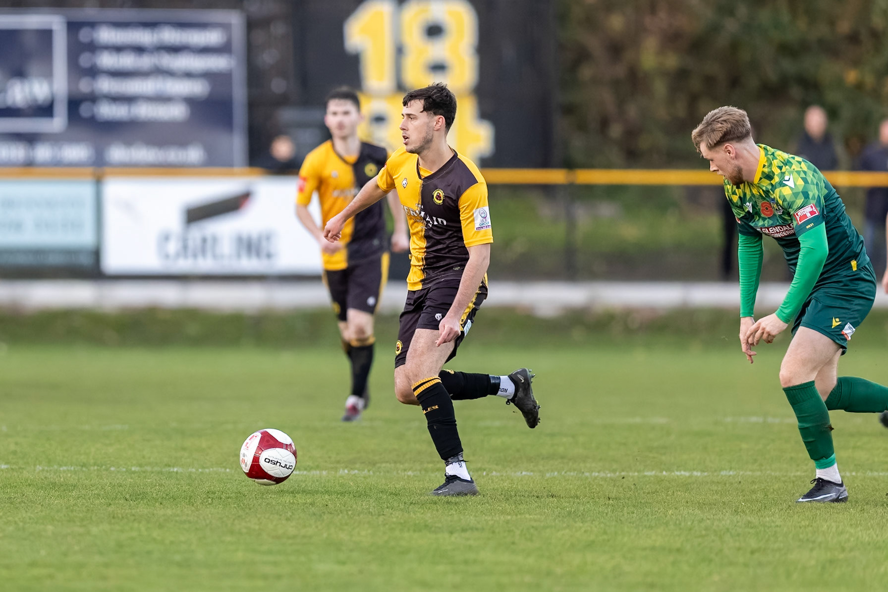 Prescot, ENGLAND -  during the NPL Premier Division match between Prescot Cables and  Hebburn Town  at The Auto Safety Centre StadiumCanon Canon EOS R5 5000 1/2500 2.8 (Pic by John Middleton)