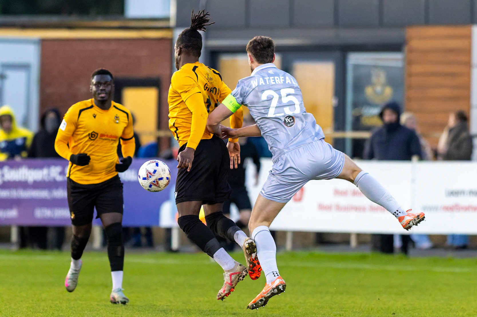 Match action from the Enterprise National League North match between Southport vs Worksop Town at Sefton , 20 December 2025. The match finished Southport 1 Worksop Town 1