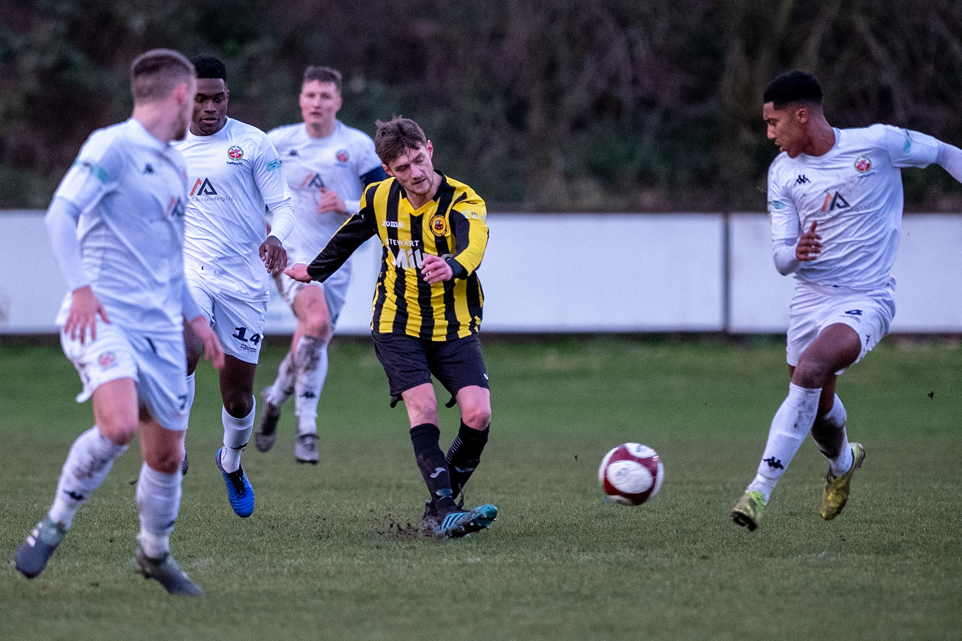 Prescot Cables vs Trafford 

match at IP Truck Parts Stadium during the 2019/20 Betvictor Northern Premier season 18/01/2020.

Photograph by John Middleton