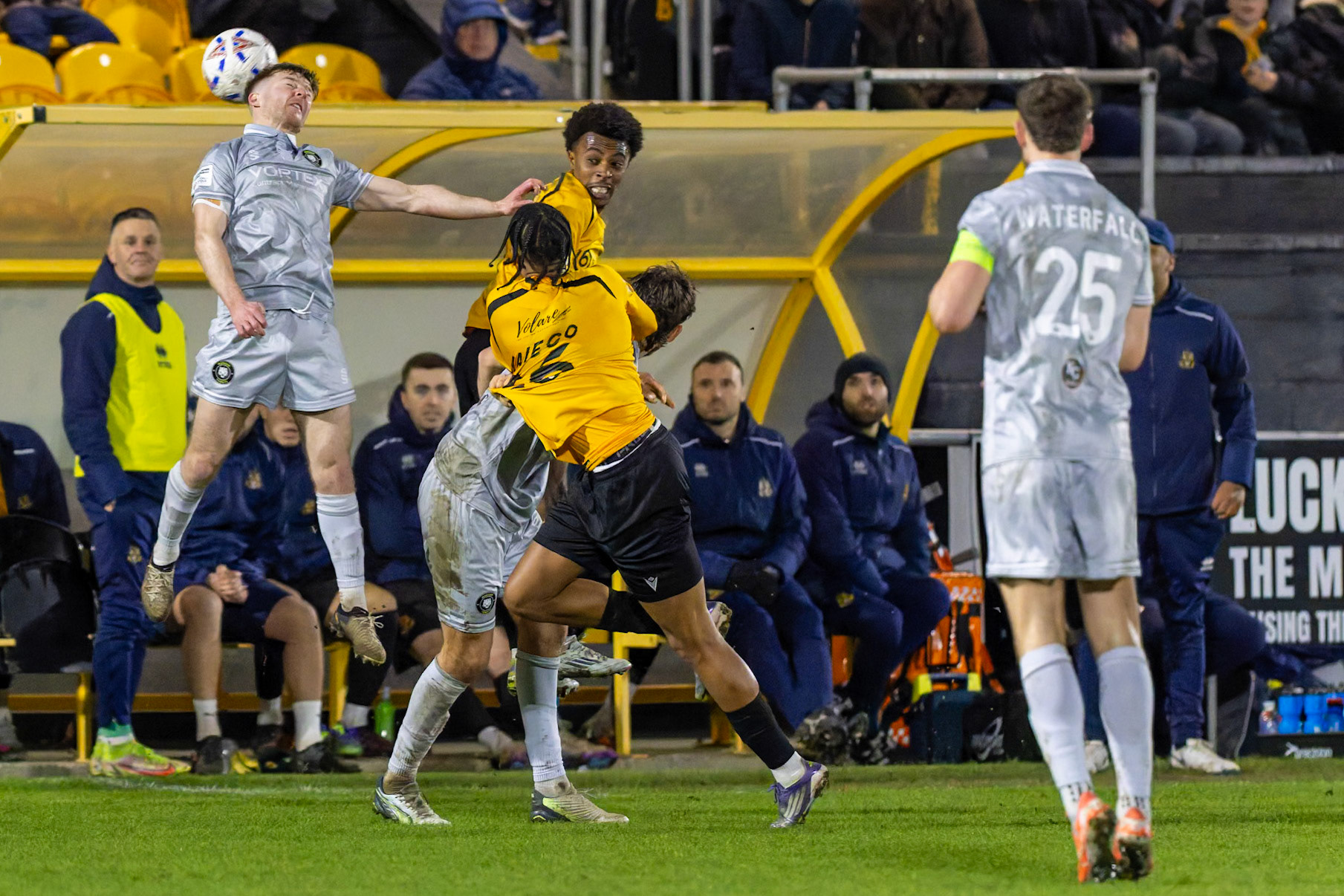 Match action from the Enterprise National League North match between Southport vs Worksop Town at Sefton , 20 December 2025. The match finished Southport 1 Worksop Town 1